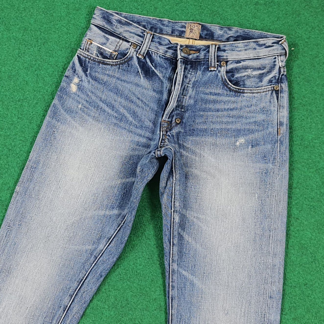 Prps Vintage PRPS Selvedge Camo Pocket Distressed Jeans C297N16 Size US 31 - 5 Thumbnail