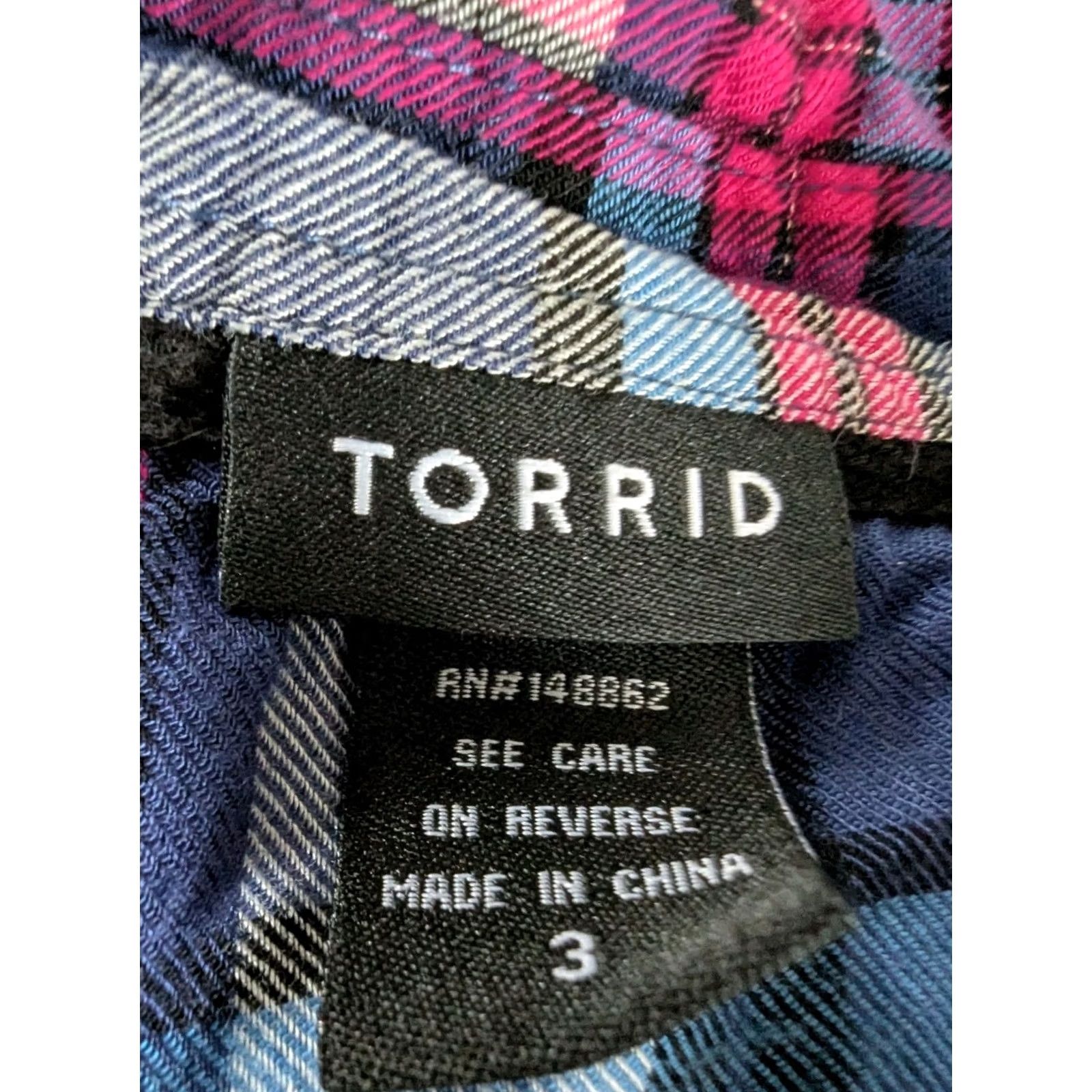 Torrid Torrid Plaid Shirt Long Sleeve Women 22/24 Multicolor Flannel Casual Cabincore Soft Button-Up Size 3XL / US 20-22 - 4 Thumbnail