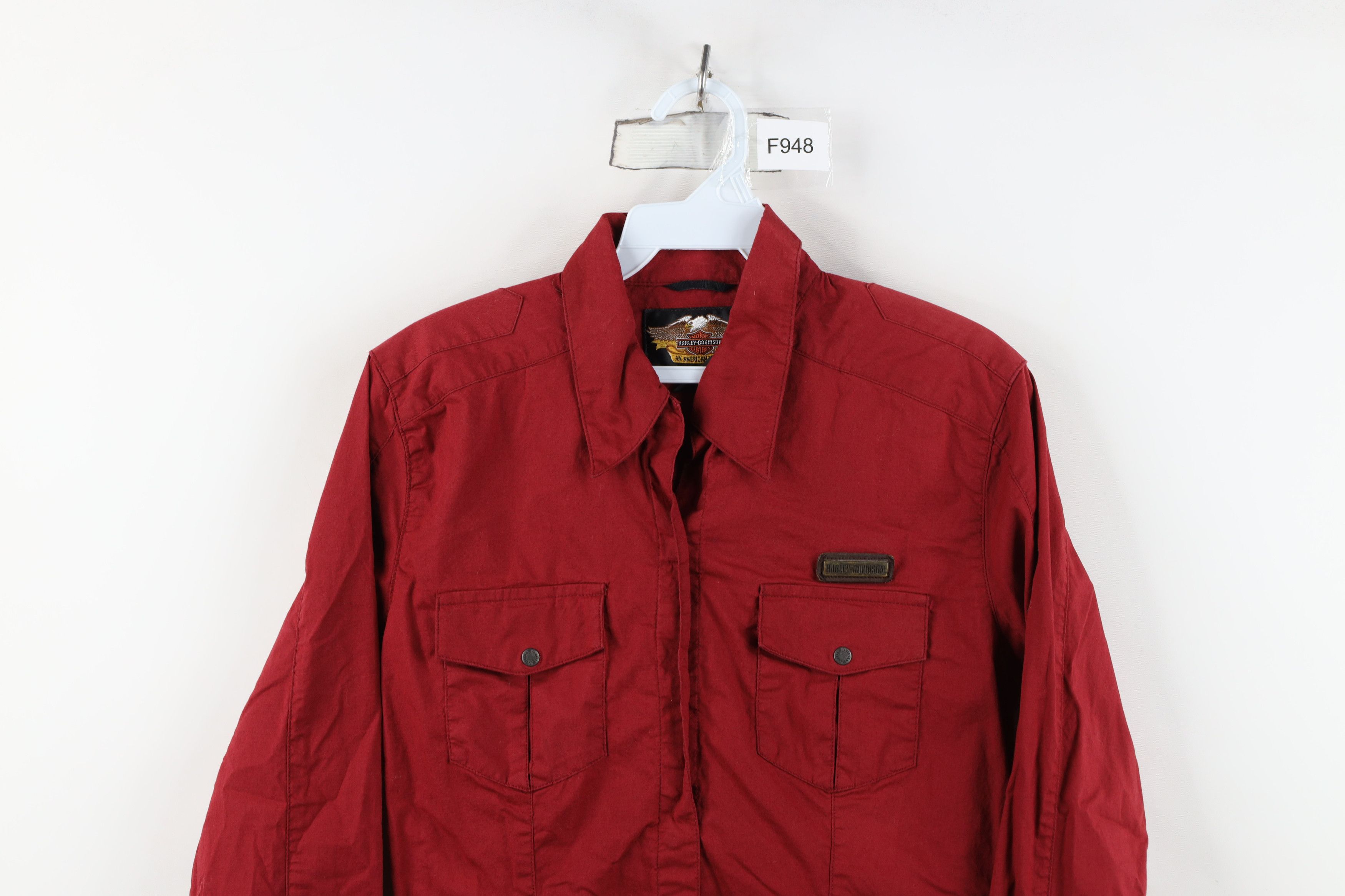Harley Davidson Vintage Harley Davidson Spell Out Collared Button Shirt Red Size S / US 4 / IT 40 - 2 Thumbnail