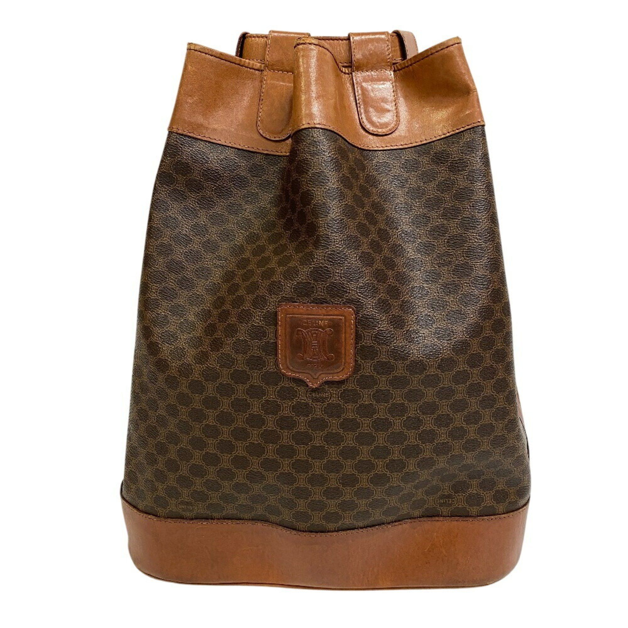 CELINE Macadam Pattern Backpack/Daypack, Brown, Unisex, Z0013262 display picture 1
