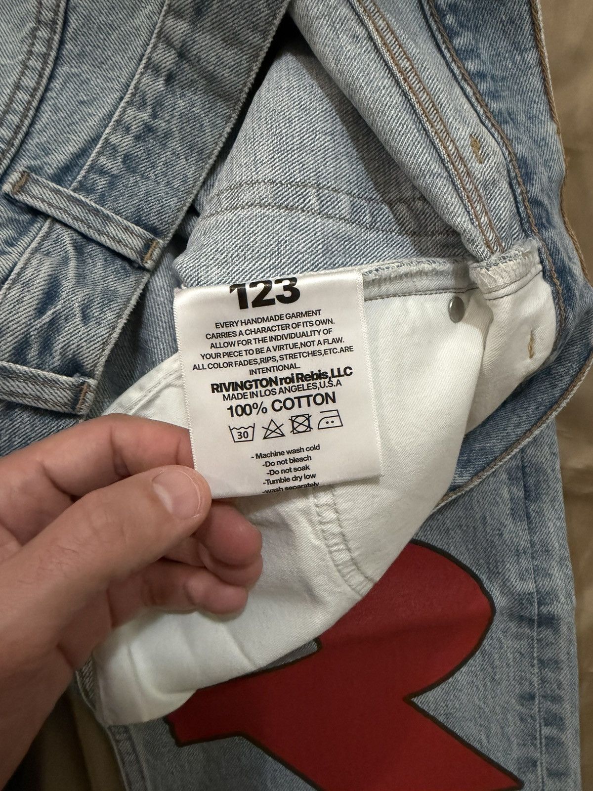 RRR-123 RIVINGTON roi Rebis Men Monogram Straight-Leg Jeans size 32 Size US 32 / EU 48 - 5 Thumbnail