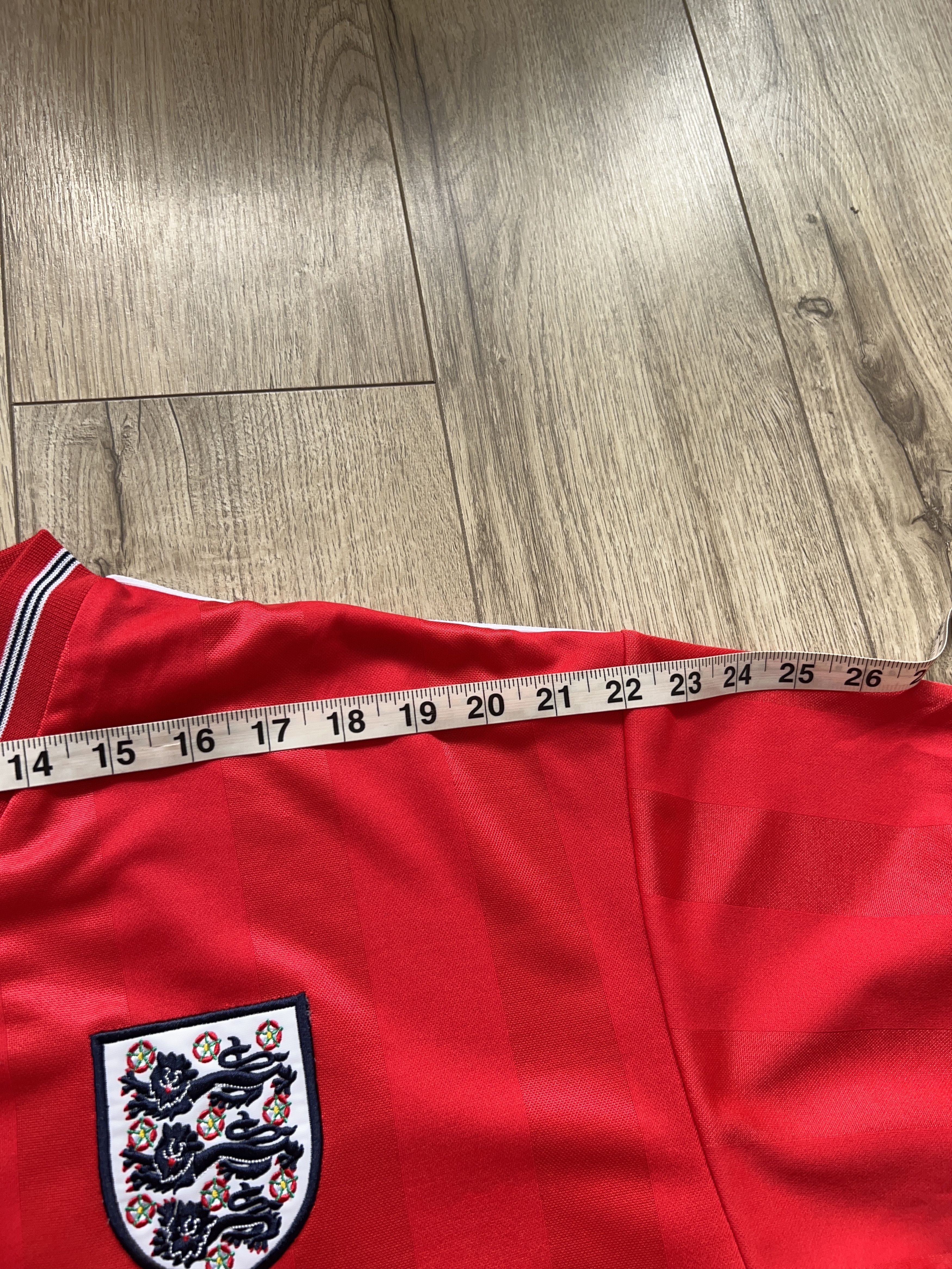 Vintage Score Draw England 1980s National Team Vintage Red T Shirt Size US L / EU 52-54 / 3 - 6 Thumbnail