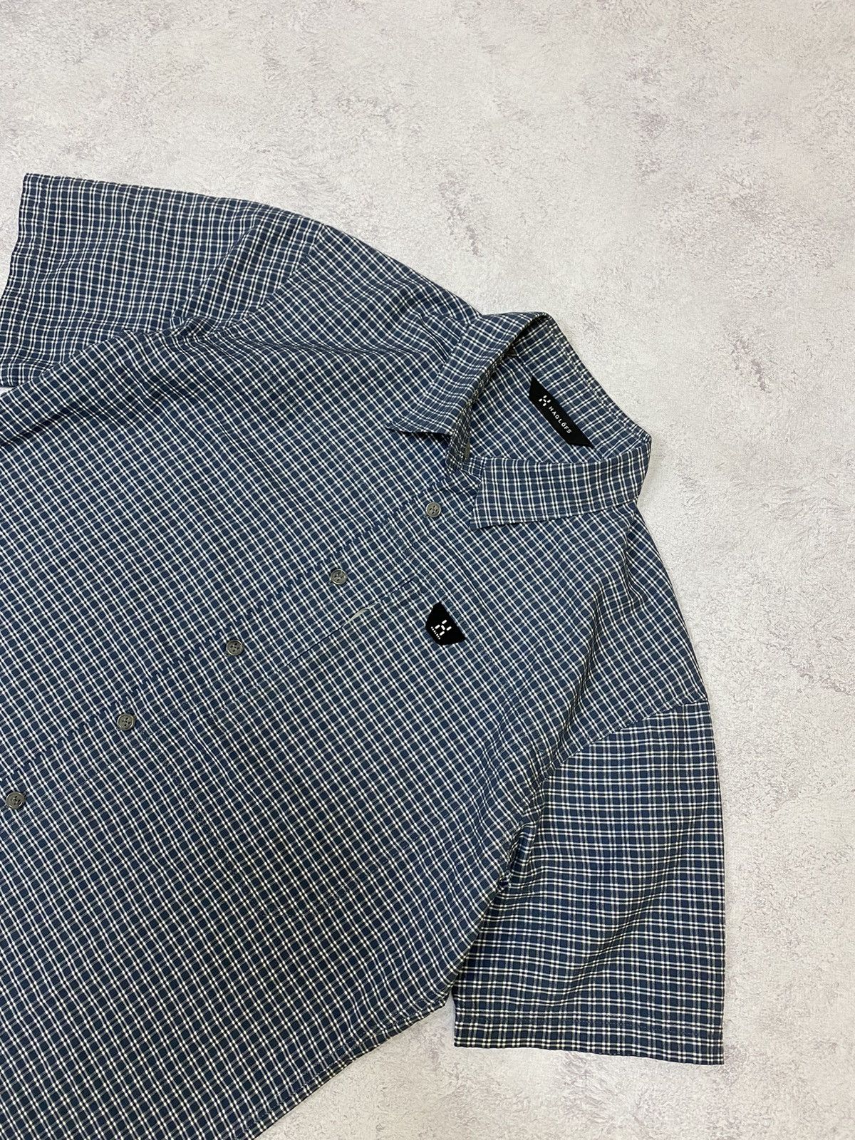 Haglofs Haglofs Blue Check Short Sleeve Shirt Size US XL / EU 56 / 4 - 5 Thumbnail