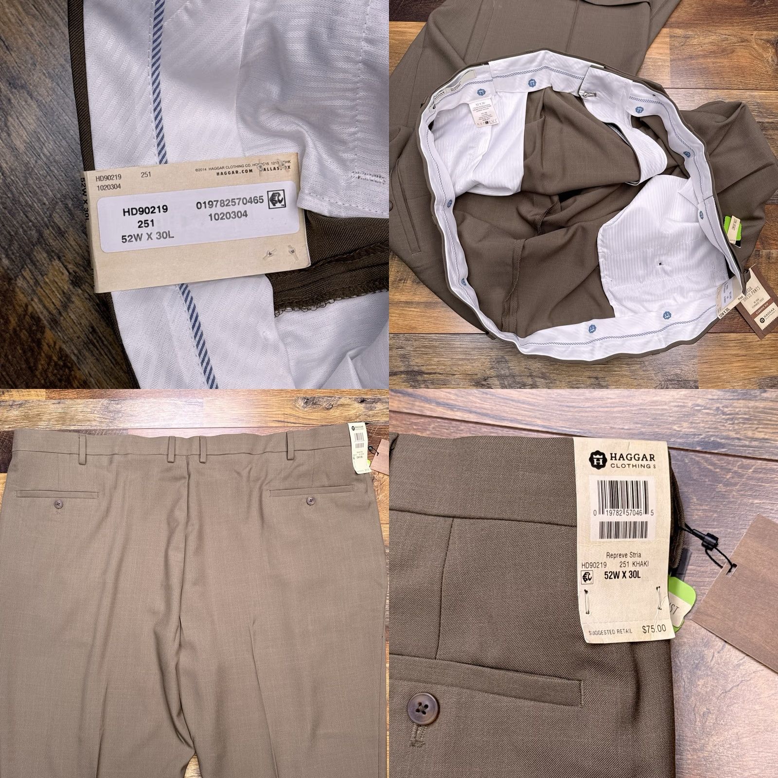Haggar Haggar Dress Pants 52x30 Brown Classic Fit Men Pants Straight Inseam 30 Inseam Polyester Solid Classic Size US 36 / EU 52 - 8 Thumbnail