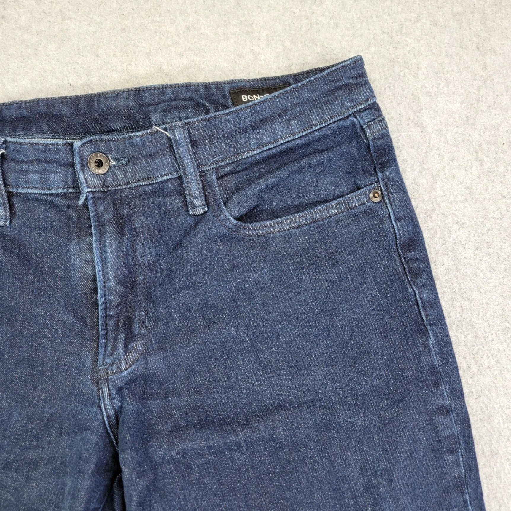 Bonobos Bonobos Slim Taper Jeans Mens 33x30 Blue Slim Tapered Leg Denim Jeans Stretch Dark Wash Size US 33 - 3 Thumbnail