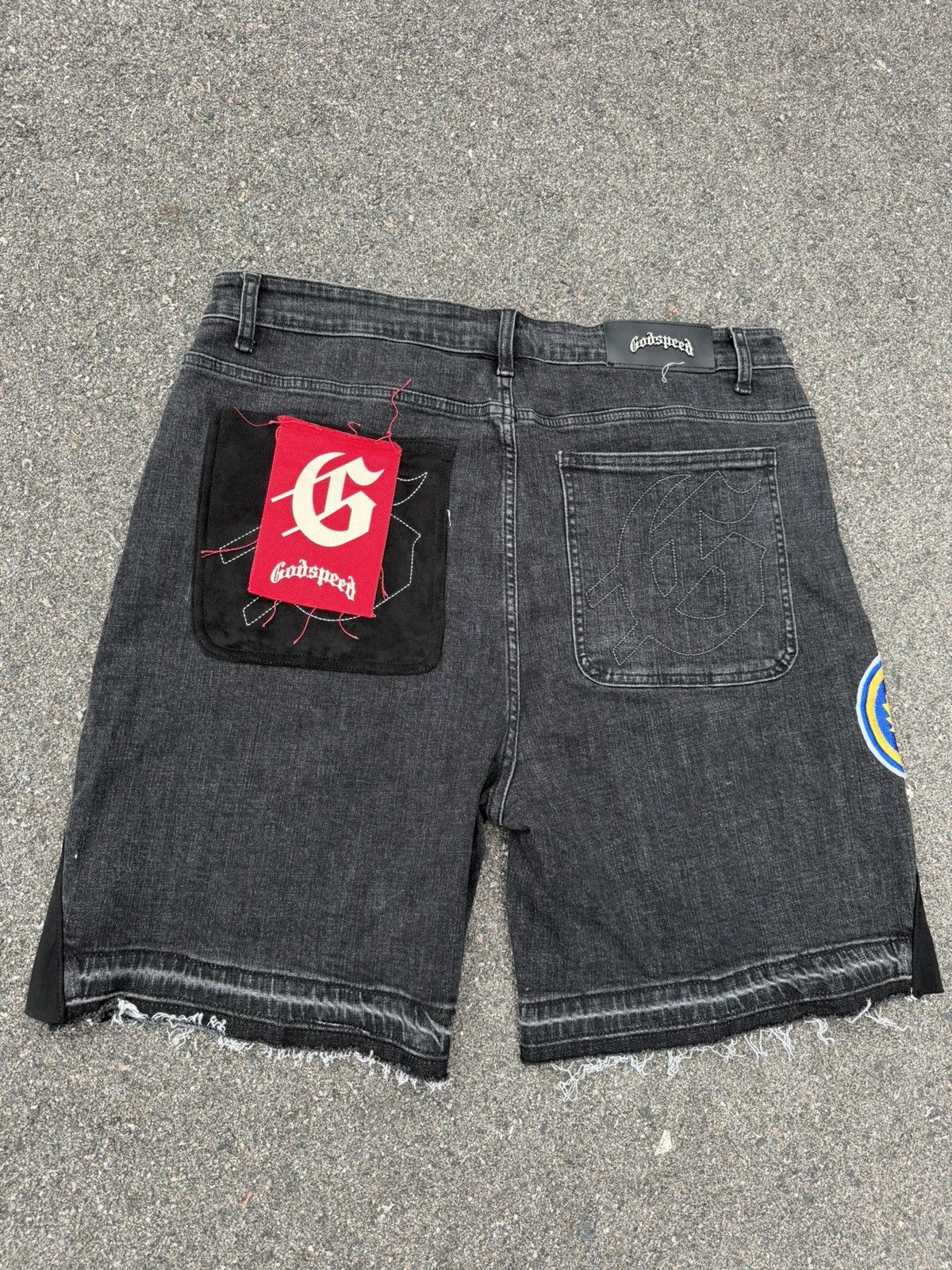 Godspeed Godspeed Patchwork Denim Shorts V2 Black Size US 38 / EU 54 - 2 Thumbnail