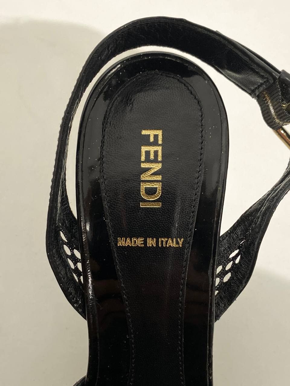 Fendi Fendi Slingback Patent Leather Peep Toe Sandals Heels Size US 9.5 / IT 39.5 - 5 Thumbnail