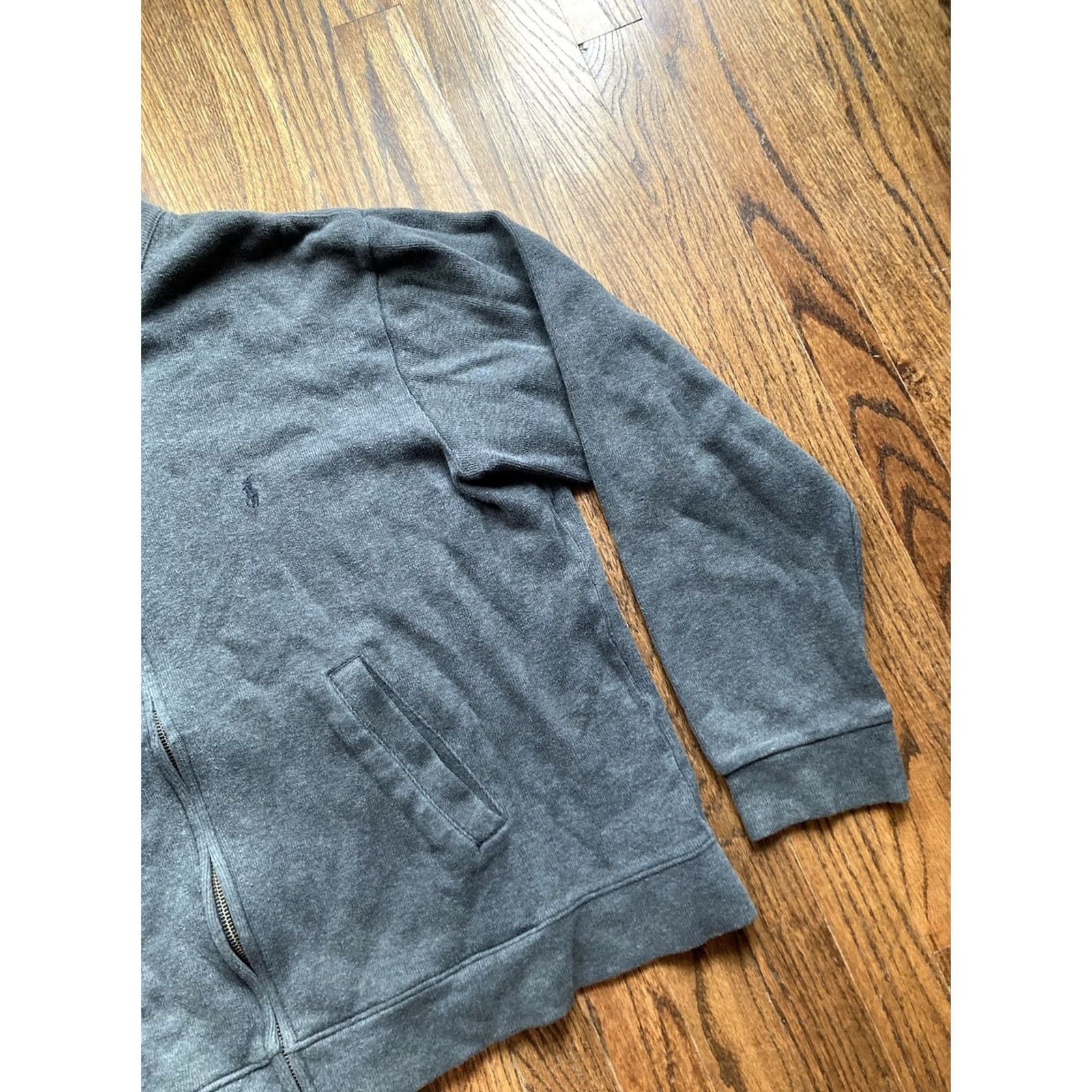 Polo Ralph Lauren Vintage Polo Ralph Lauren Jacket Mens Large Gray Cardigan Pony Cotton Knit Zip Full Size US L / EU 52-54 / 3 - 3 Thumbnail