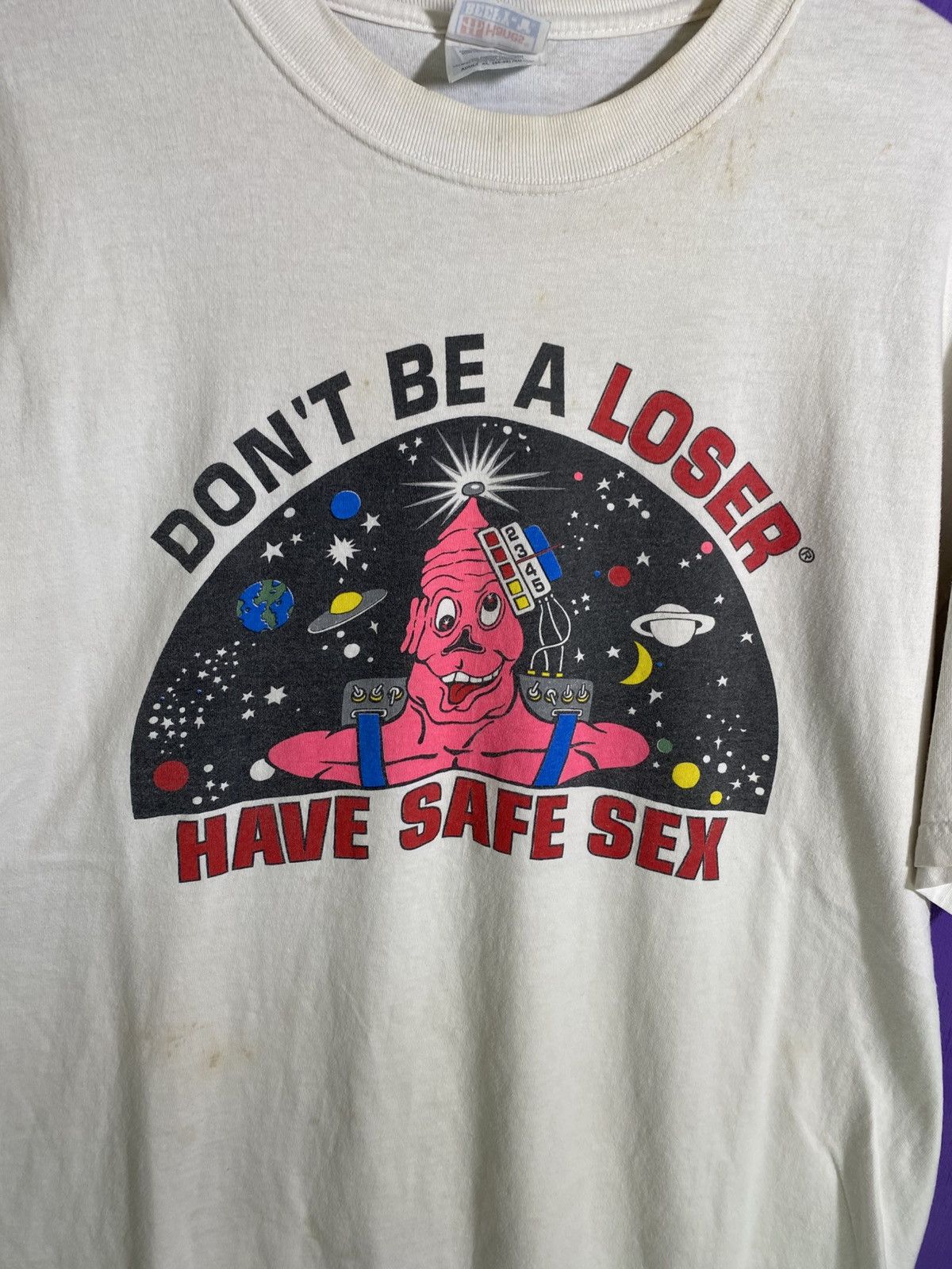 Vintage Vintage 90s Don’t be a loser have safe sex t-shirt Size US XL / EU 56 / 4 - 3 Thumbnail