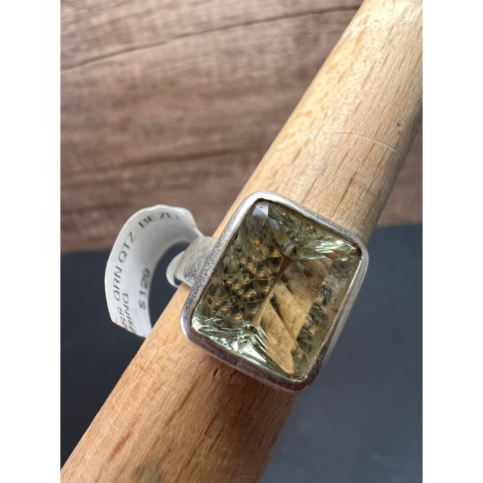Other NEW Prasiolite Sterling silver ring 6.87 grams Size ONE SIZE - 15 Thumbnail