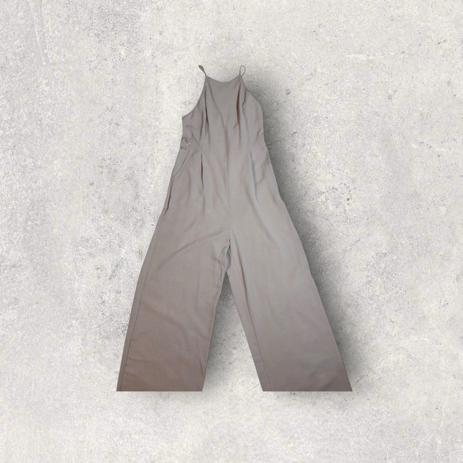 Nordstrom Elegant Gray Criss Cross Jumpsuit Size 31" - 3 Thumbnail