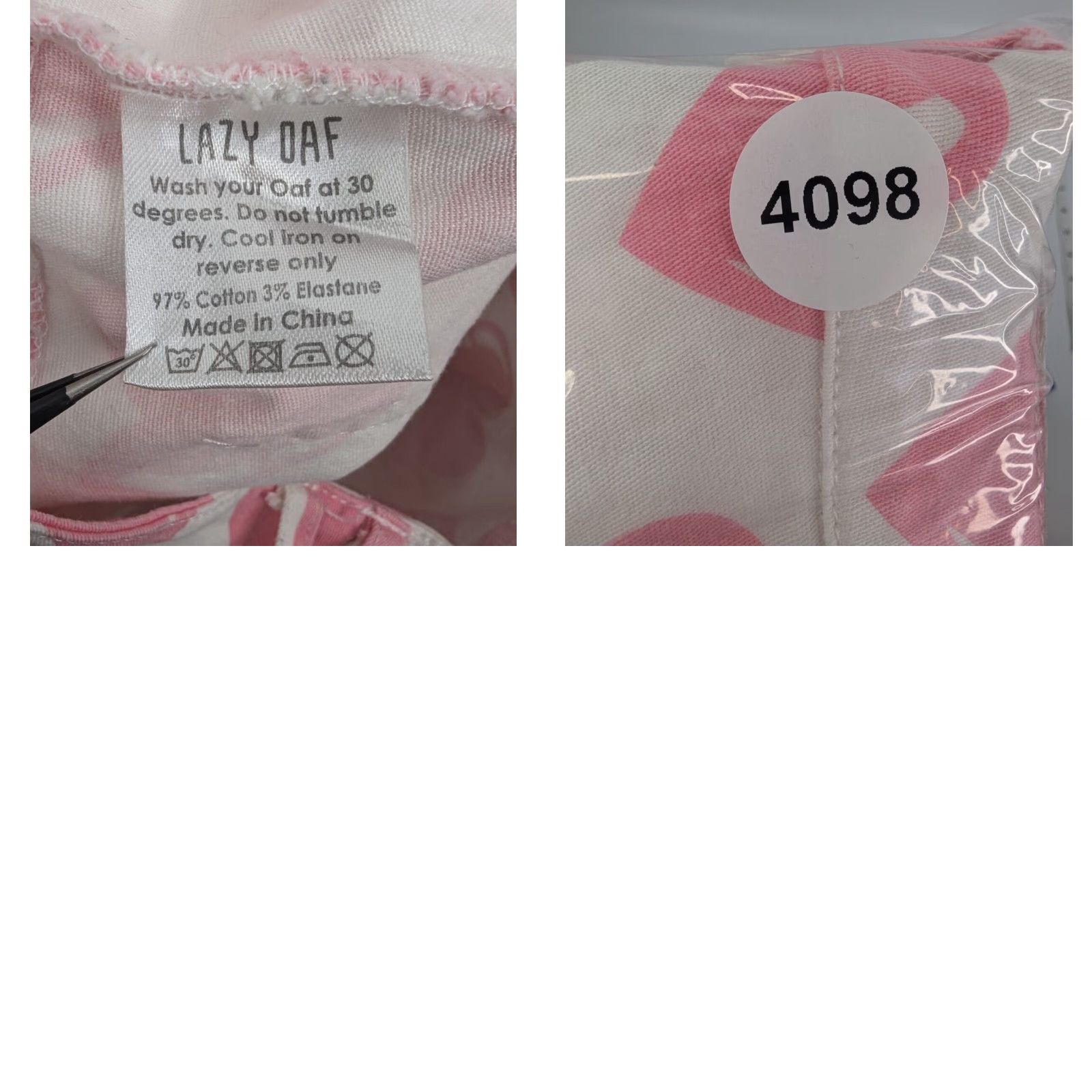 Lazy Oaf Lazy Oaf All My Heart Cropped Pants Women's Size Small White & Pink Hearts Size 28" / US 6 / IT 42 - 9 Thumbnail