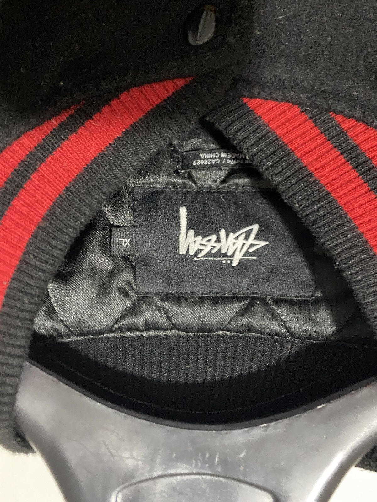 Stussy Stüssy Tribe Varsity Jacket, size XL, black with patch, used Size US XL / EU 56 / 4 - 5 Thumbnail