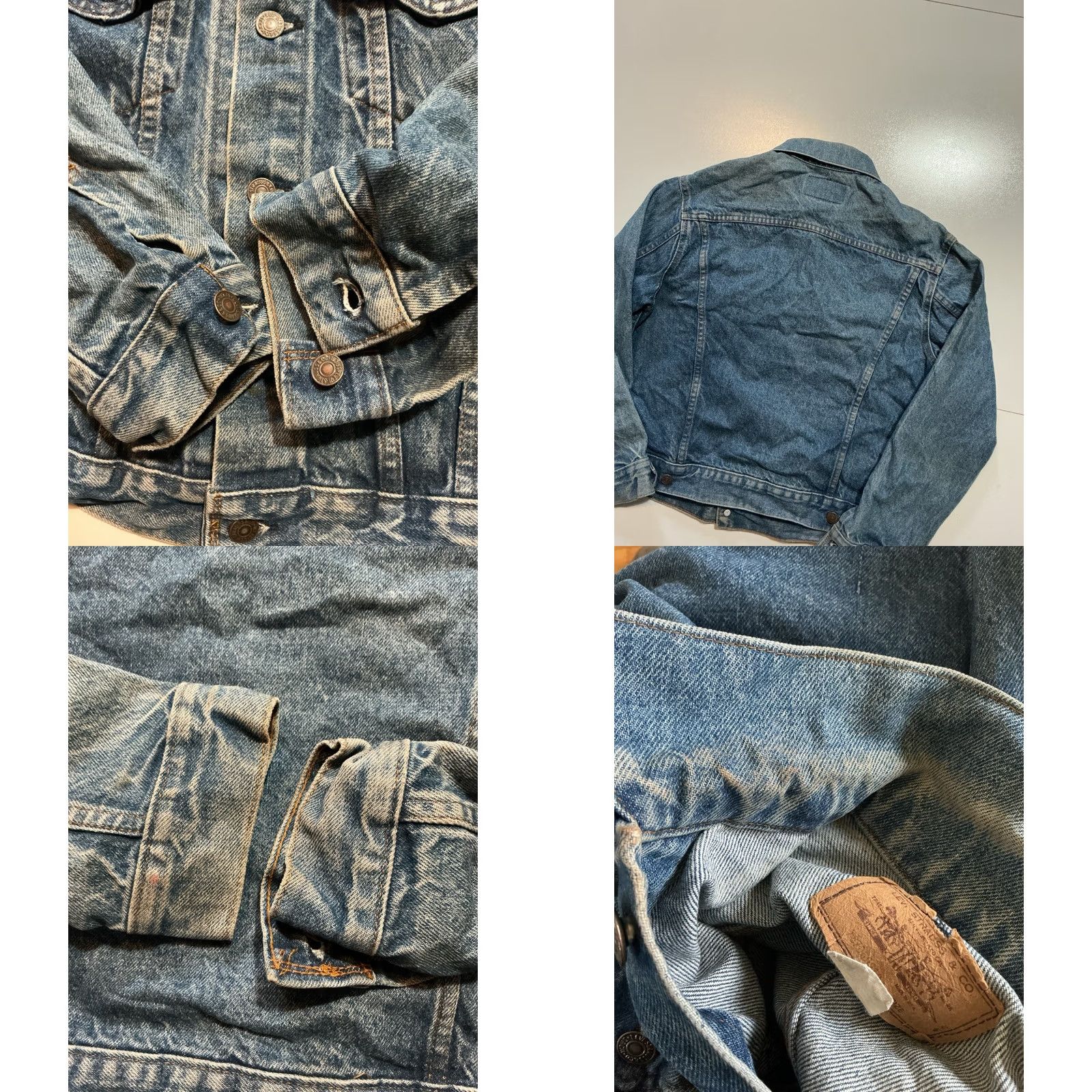 Levi's VINTAGE Levi's Orange Tab Denim Trucker Jean Jacket L Made In USA 1980s Size Large Mens Womens Boys Girls? Size US 33 - 8 Thumbnail