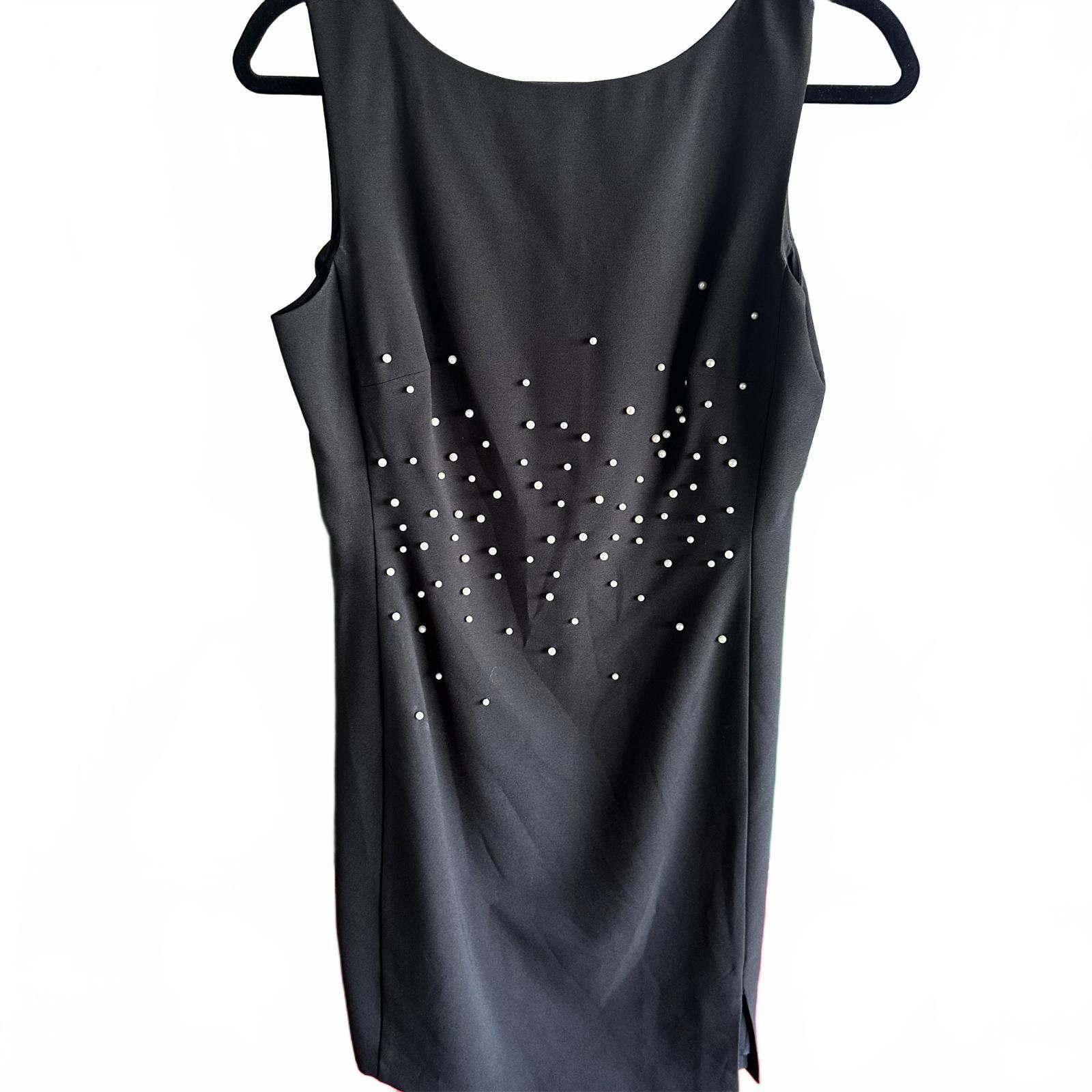 Karl Lagerfeld Chic Black Dress with Pearl Accents - Lagerfeld Paris Size 4 Size S / US 4 / IT 40 - 1 Thumbnail