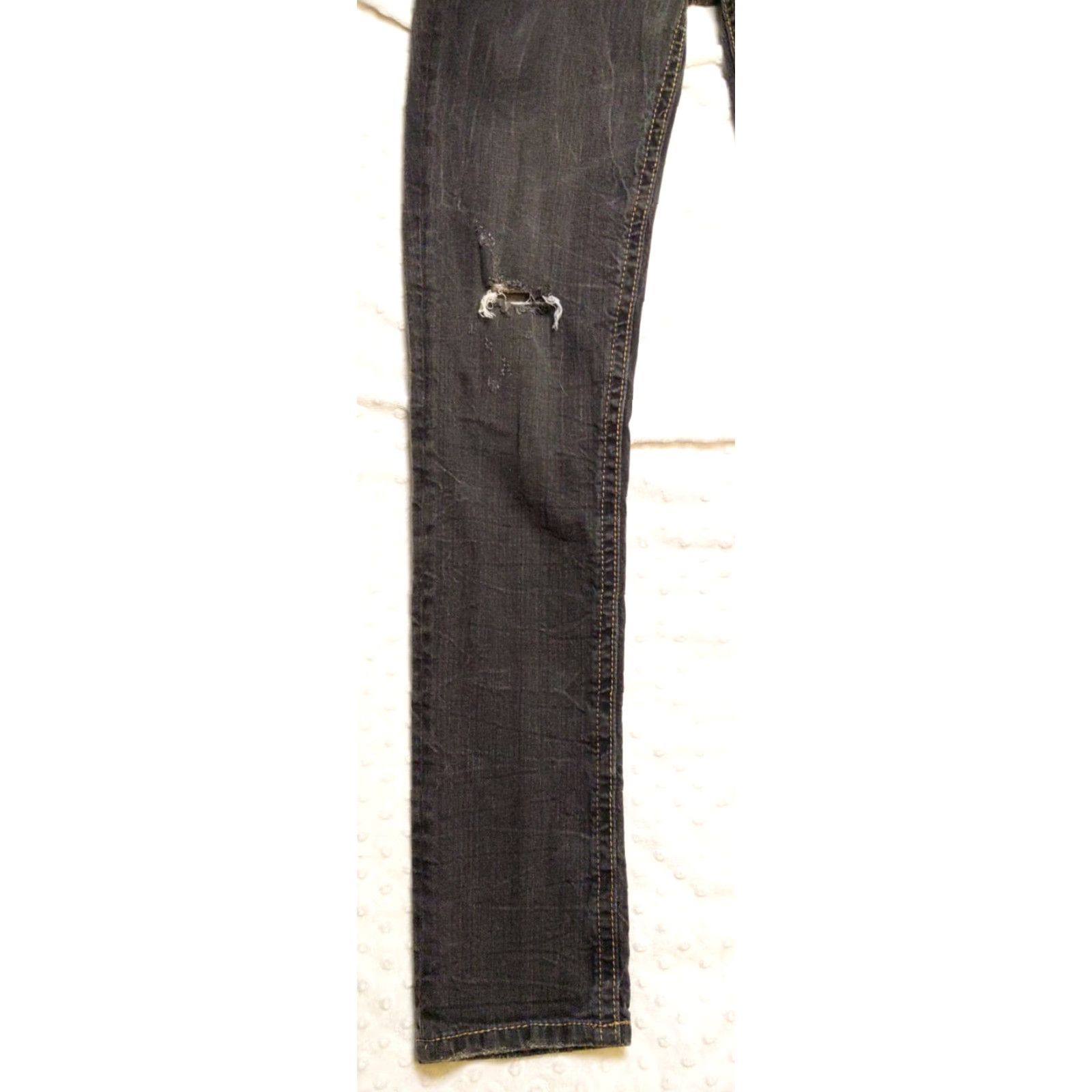 Denime Mek DNM Denim Jeans Stockhholm Cigarette Cut Black 5-Pocket Straight 29x34 Mens Vintage Size US 29 - 3 Thumbnail
