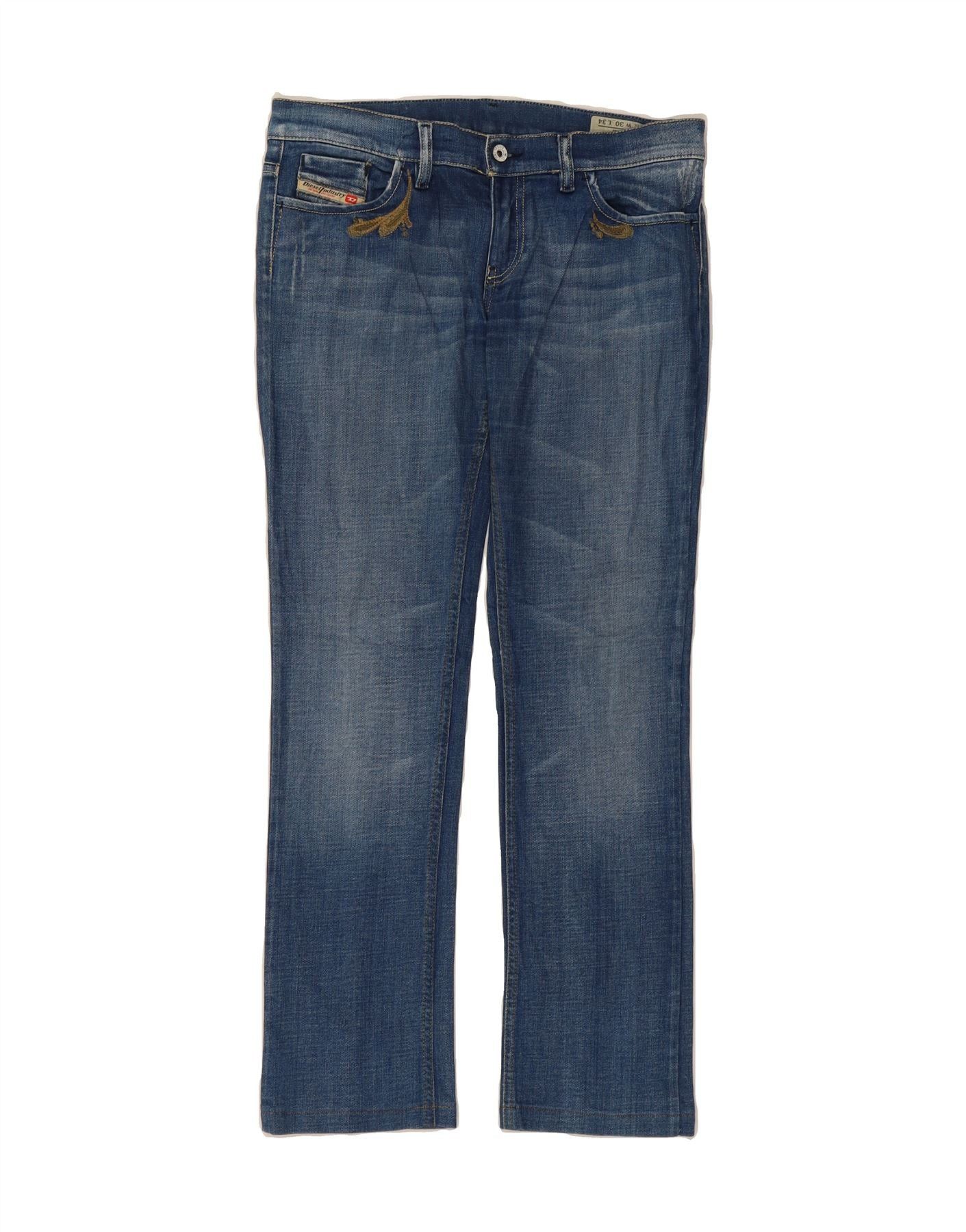 Diesel Womens Liv Straight Jeans W30 L34 Blue Cotton Size 42" / US 20 - 1 Thumbnail