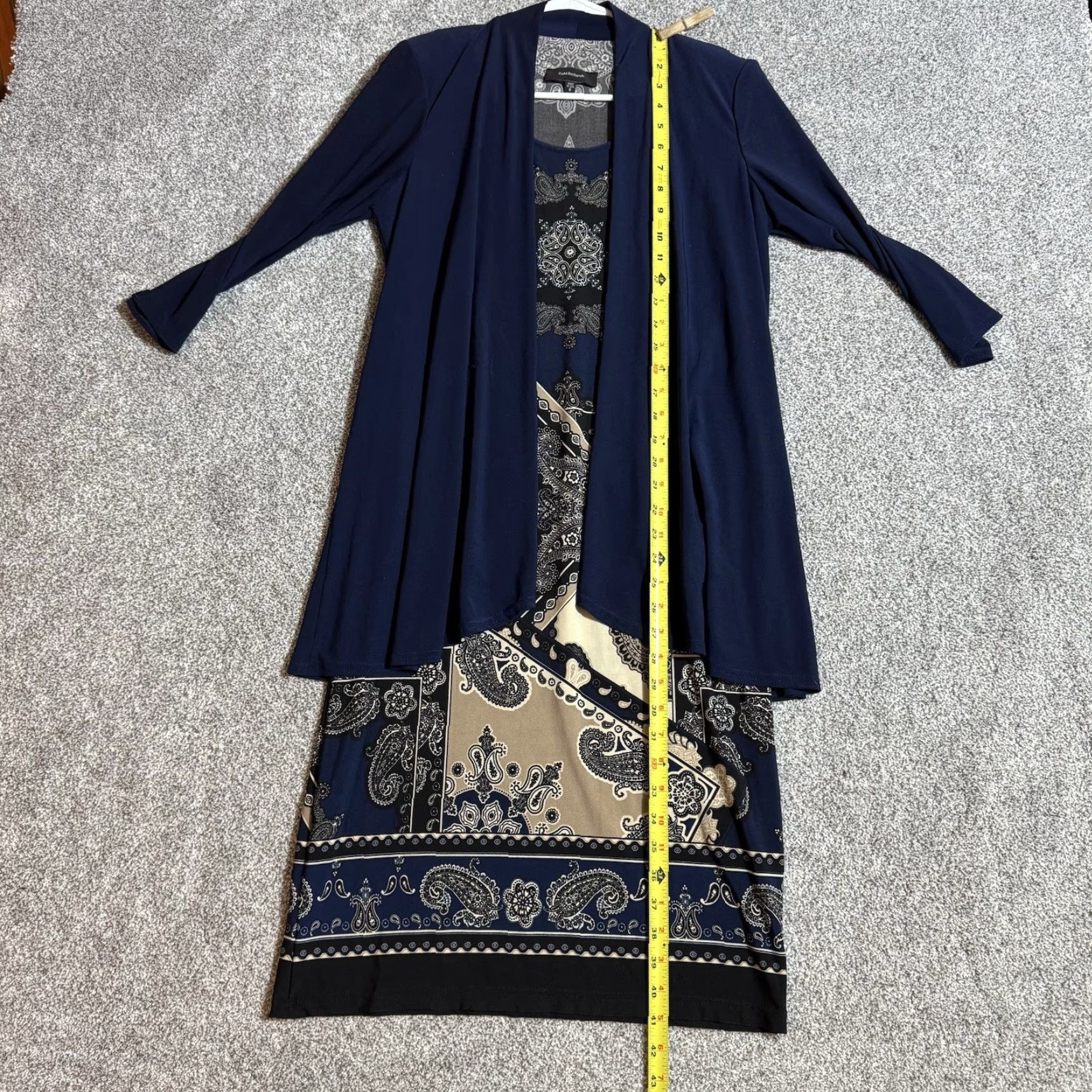 Vintage R&M Richards Cardigan Dress Sz 6 Boho Ornate Medallion Paisley Chic Elegant USA Size M / US 6-8 / IT 42-44 - 4 Thumbnail
