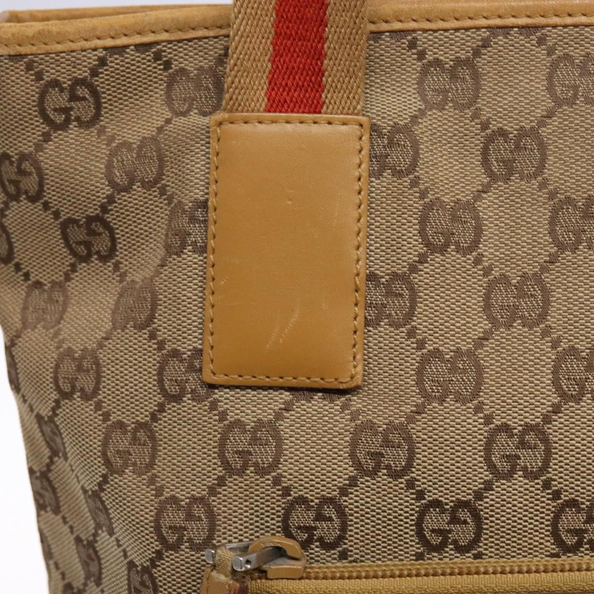 Gucci GUCCI GG Canvas Tote Bag Beige Silver 019 019 Size ONE SIZE - 14 Thumbnail