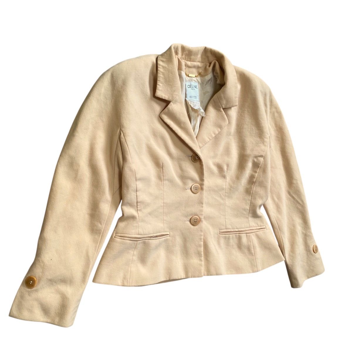 Celine × Vintage 🔥 CELINE PARIS WOMEN BIEGE JACKET Size M / US 6-8 / IT 42-44 - 2 Thumbnail