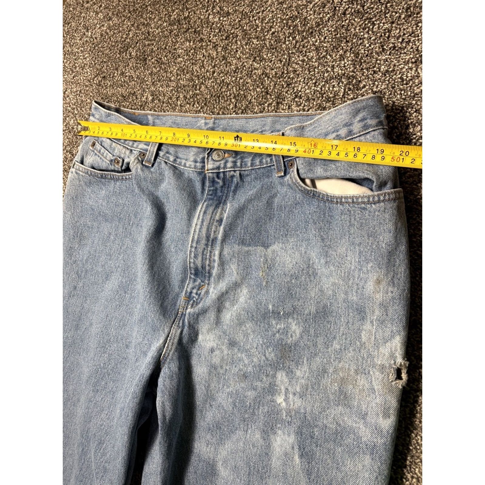 Levi's VINTAGE Levi’s 550 Jeans Mens USA 38x32 Relaxed Fit Taper Boot Slit Denim Blue 5-Pocket Design Mens US 550 Style 550s Size US 38 / EU 54 - 7 Thumbnail