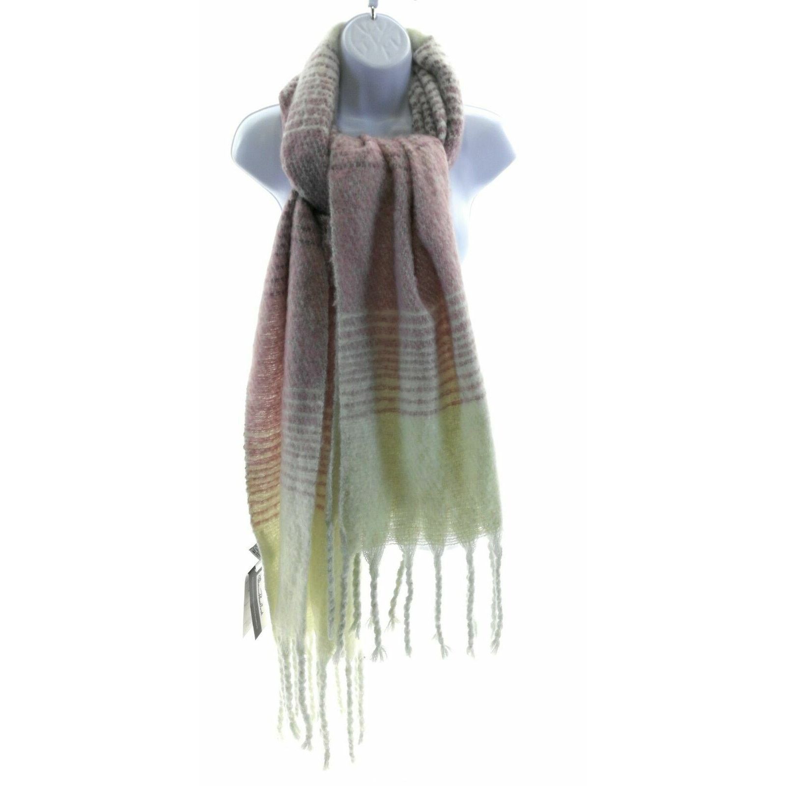 Other Florence Broadhurst Pink & Cream Tasseled Rectangle Scarf Size ONE SIZE - 2 Thumbnail
