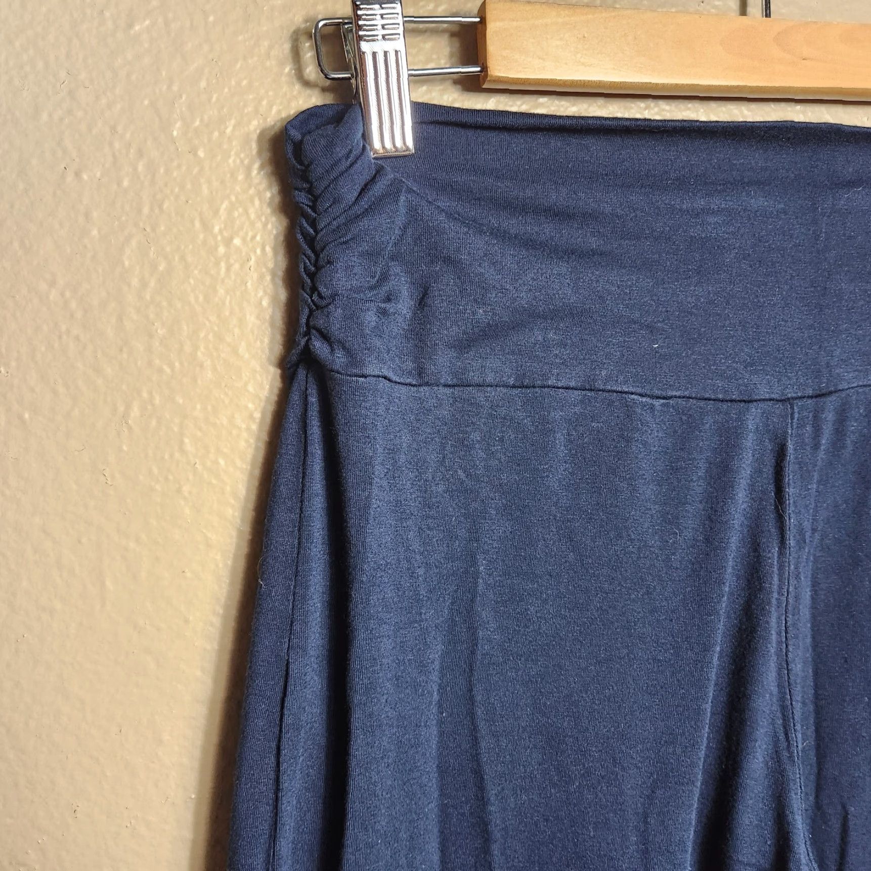 Boden VINTAGE Boden Womens Navy Wide Leg Ruched Waist Jersey Pants UK10/US6 Size M / US 6-8 / IT 42-44 - 6 Thumbnail
