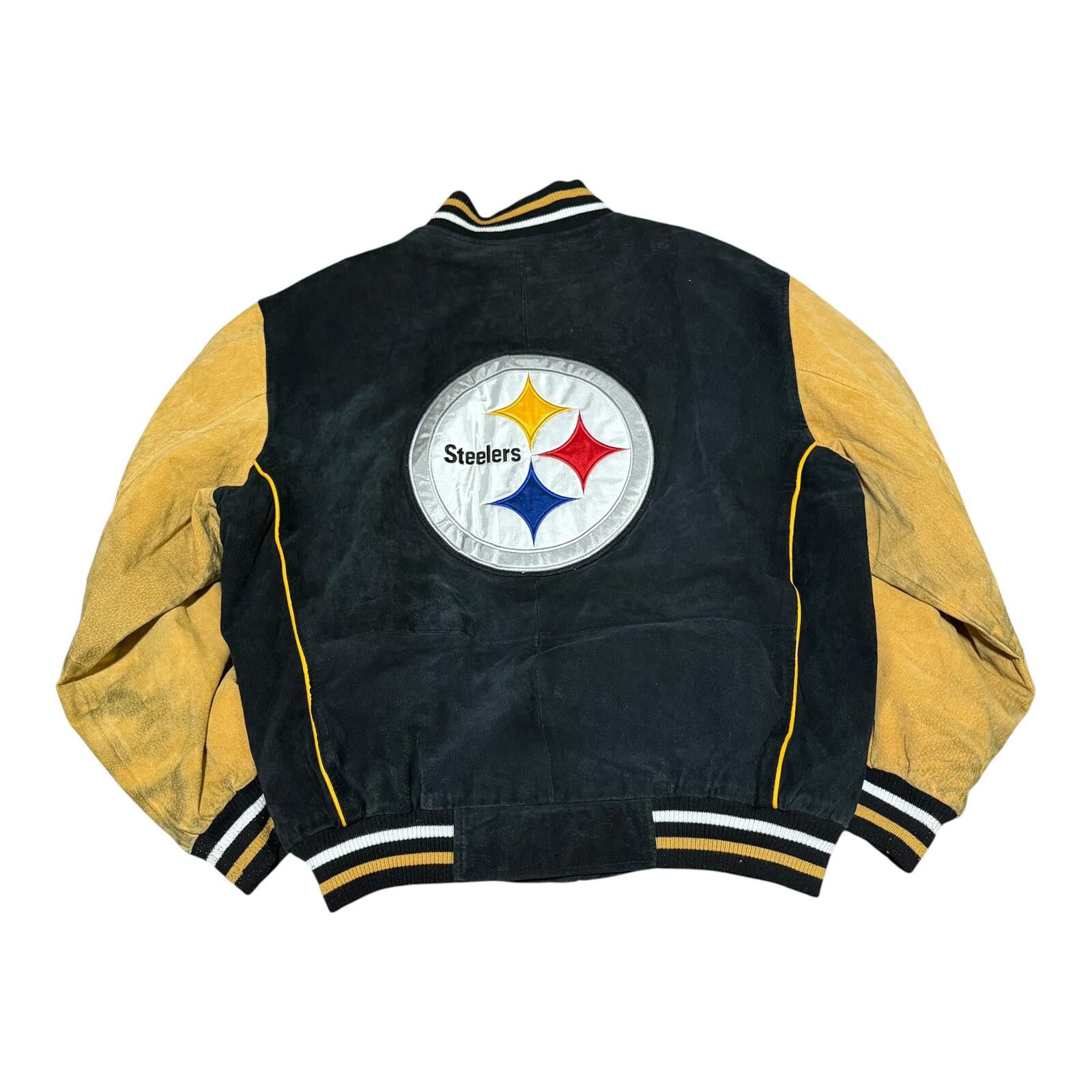 NFL Vintage 00s NFL Pittsburgh Steelers Leather Varsity Jacket Size US XL / EU 56 / 4 - 2 Thumbnail