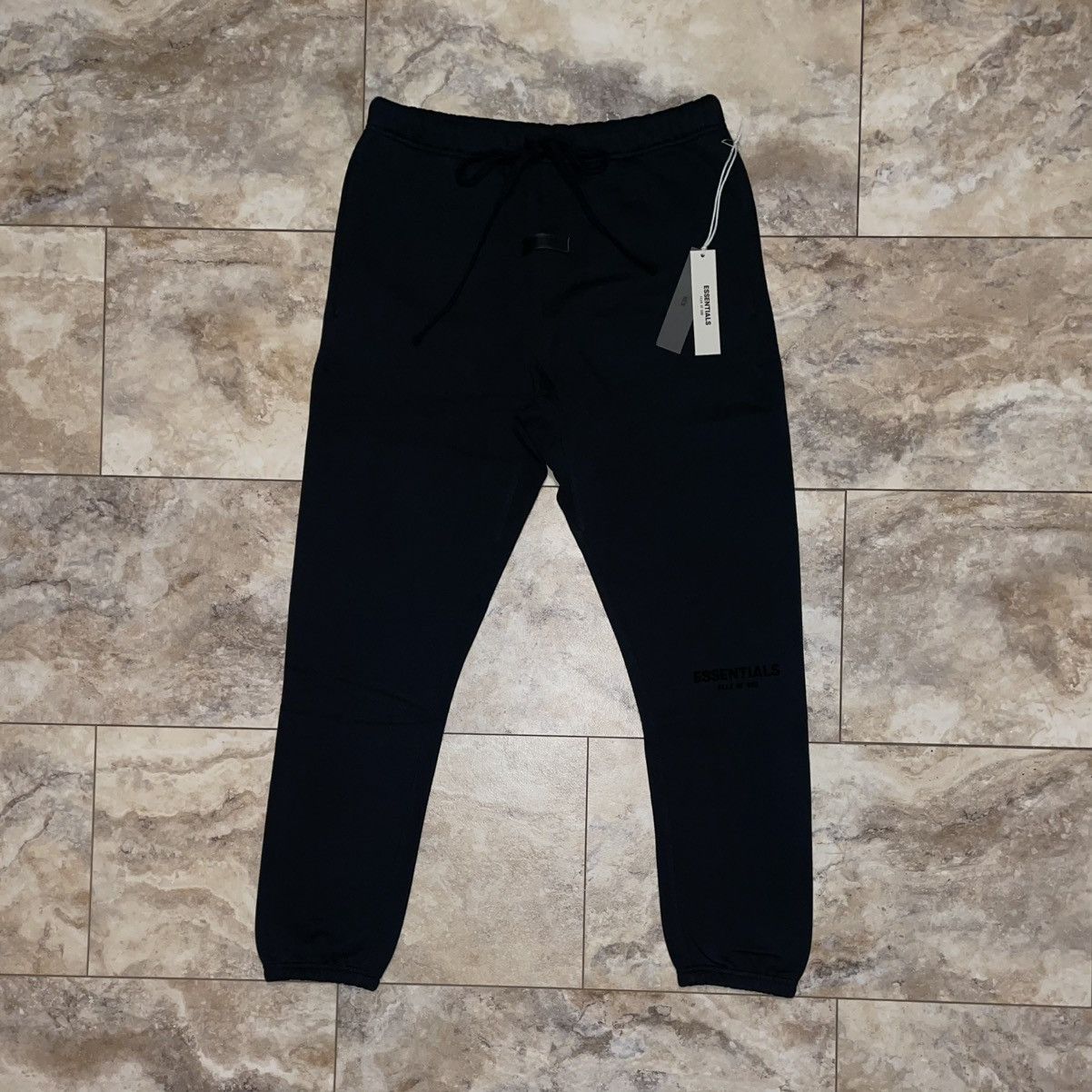 Fear of God Essentials Sweatpants Stretch Limo Black Large