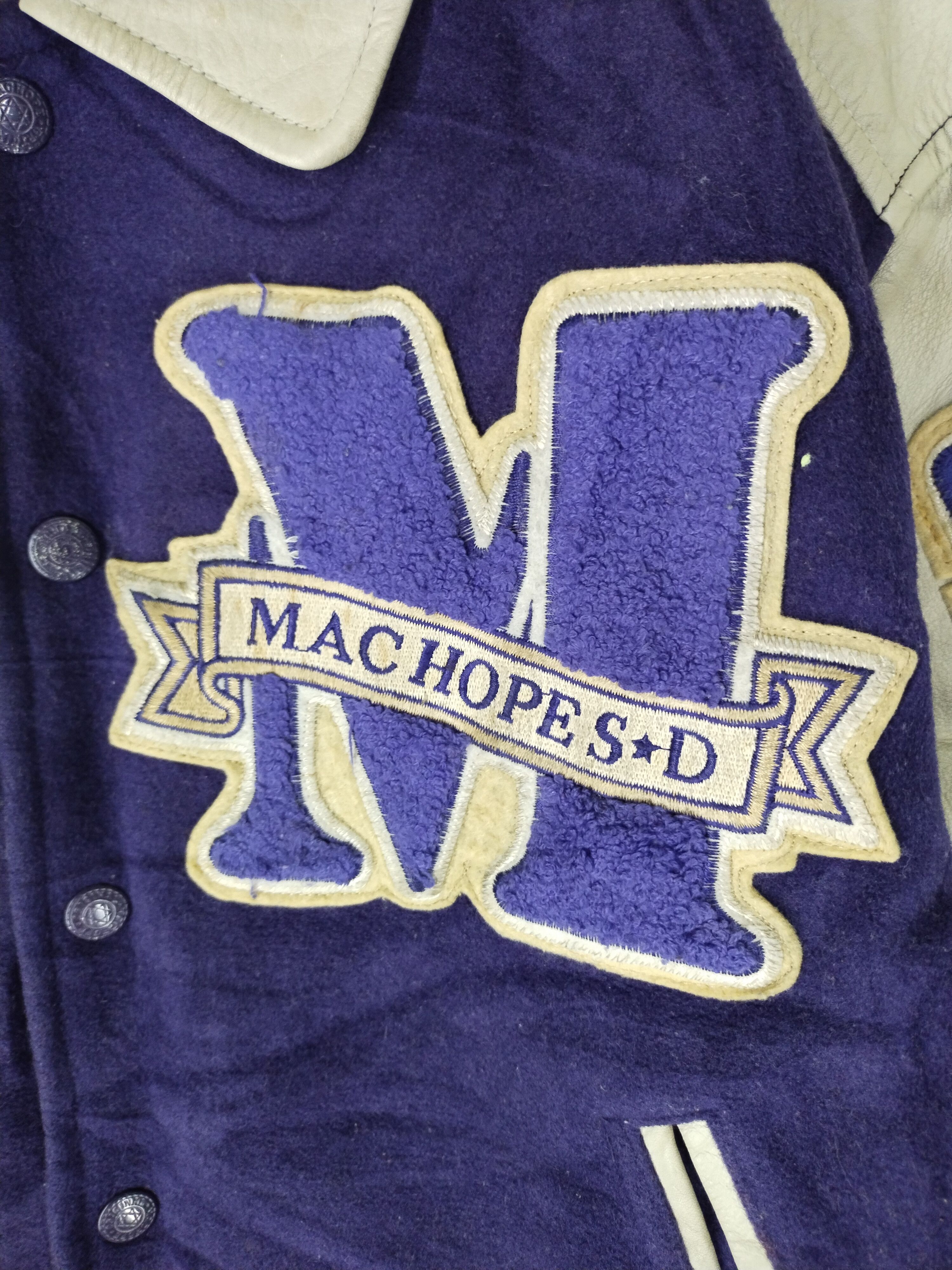 Vintage Vintage Machope Varsity Leather Wool Jacket Rare Size US M / EU 48-50 / 2 - 5 Thumbnail