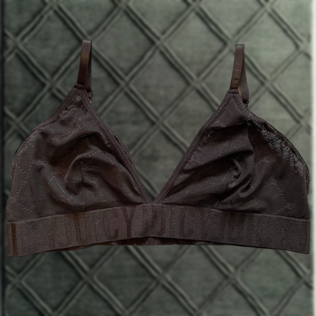 Juicy Couture Juicy Couture Intimates XL Black All Over Lace Bralette Bra Wireless Padded? No pads Bralette Lace Adjustable Strap Back Closure Full Coverage Size ONE SIZE - 1 Thumbnail