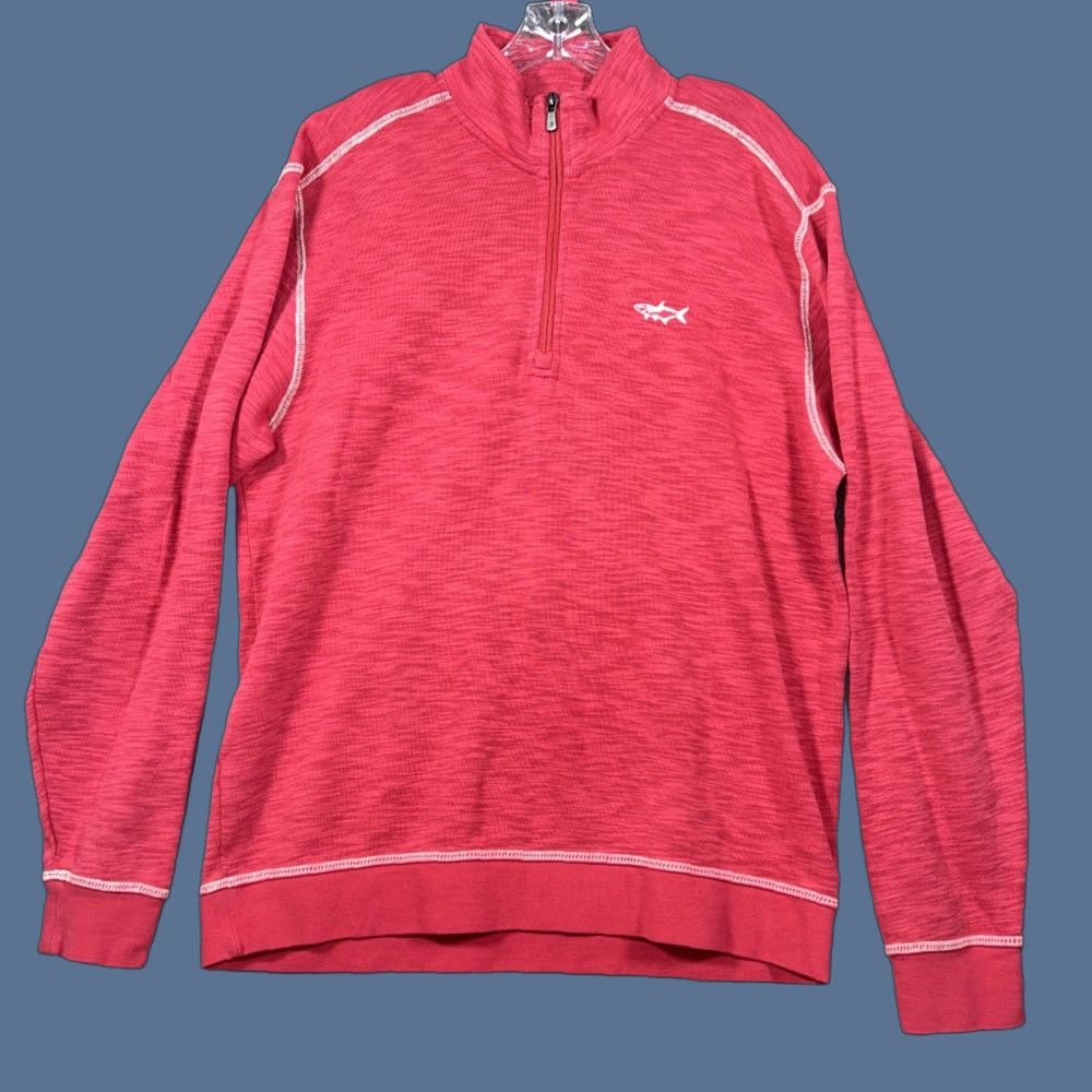 Orvis Orvis Mens L 1/4 Zip Pullover Stretch Sweater Heather Salmon Color Knit Embroidered 1/4 Zip Performance Hiking Fishing Sweatshirt Pullover Regular Size US L / EU 52-54 / 3 - 1 Thumbnail