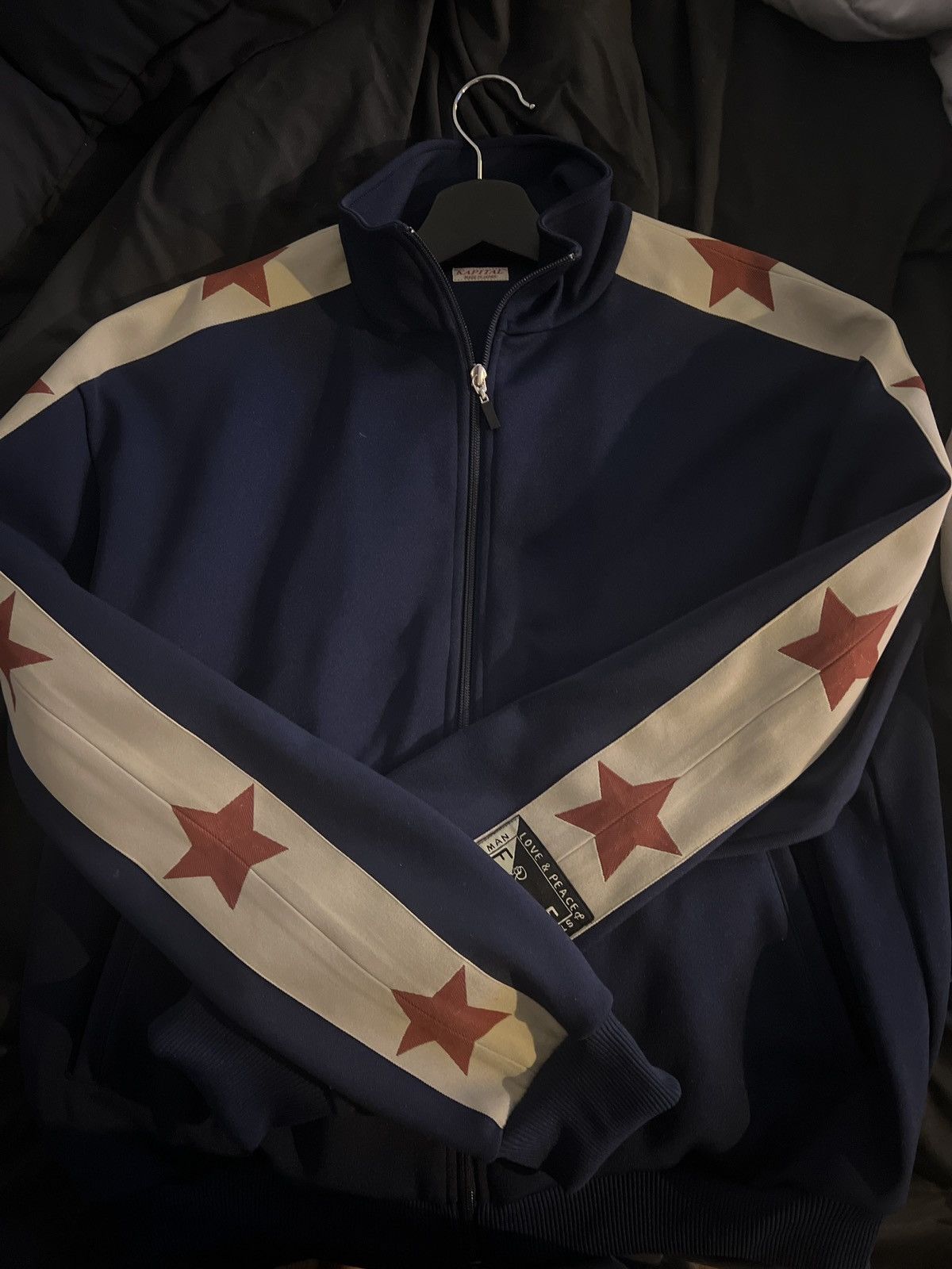 image of Hysteric Glamour x Kapital Stuntman Track Zip Up in Blue, Men's (Size Large)