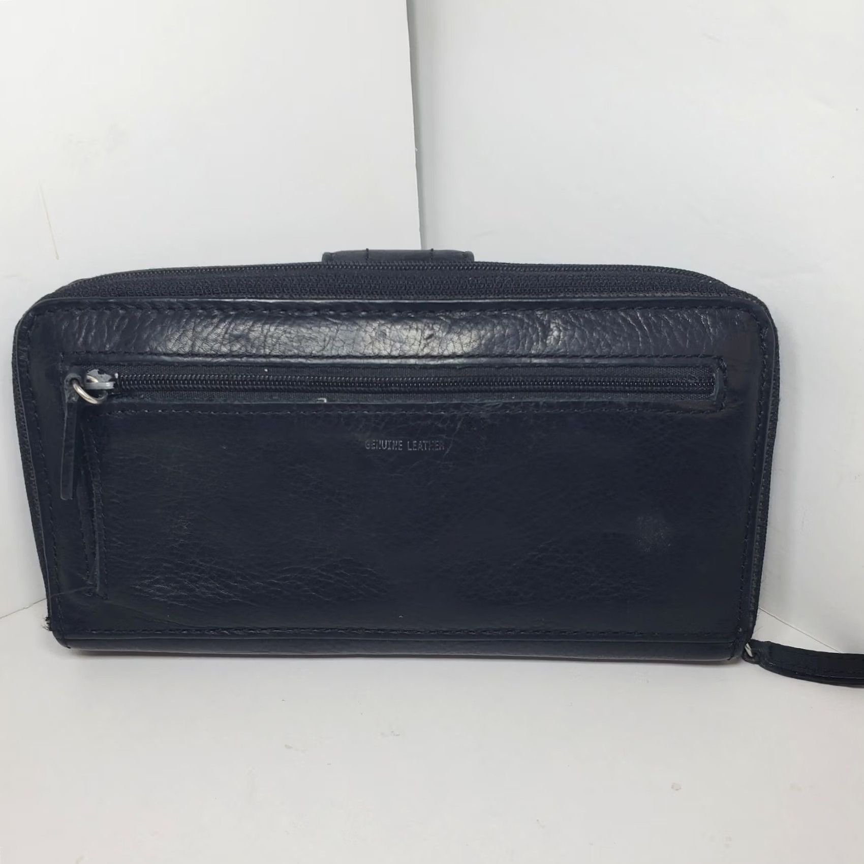 Fossil VINTAGE Fossil Wallet Large Zip-Around Leather Black Women's Wallet 7x4 Organizer Credit Card Accodian Size ONE SIZE - 3 Thumbnail