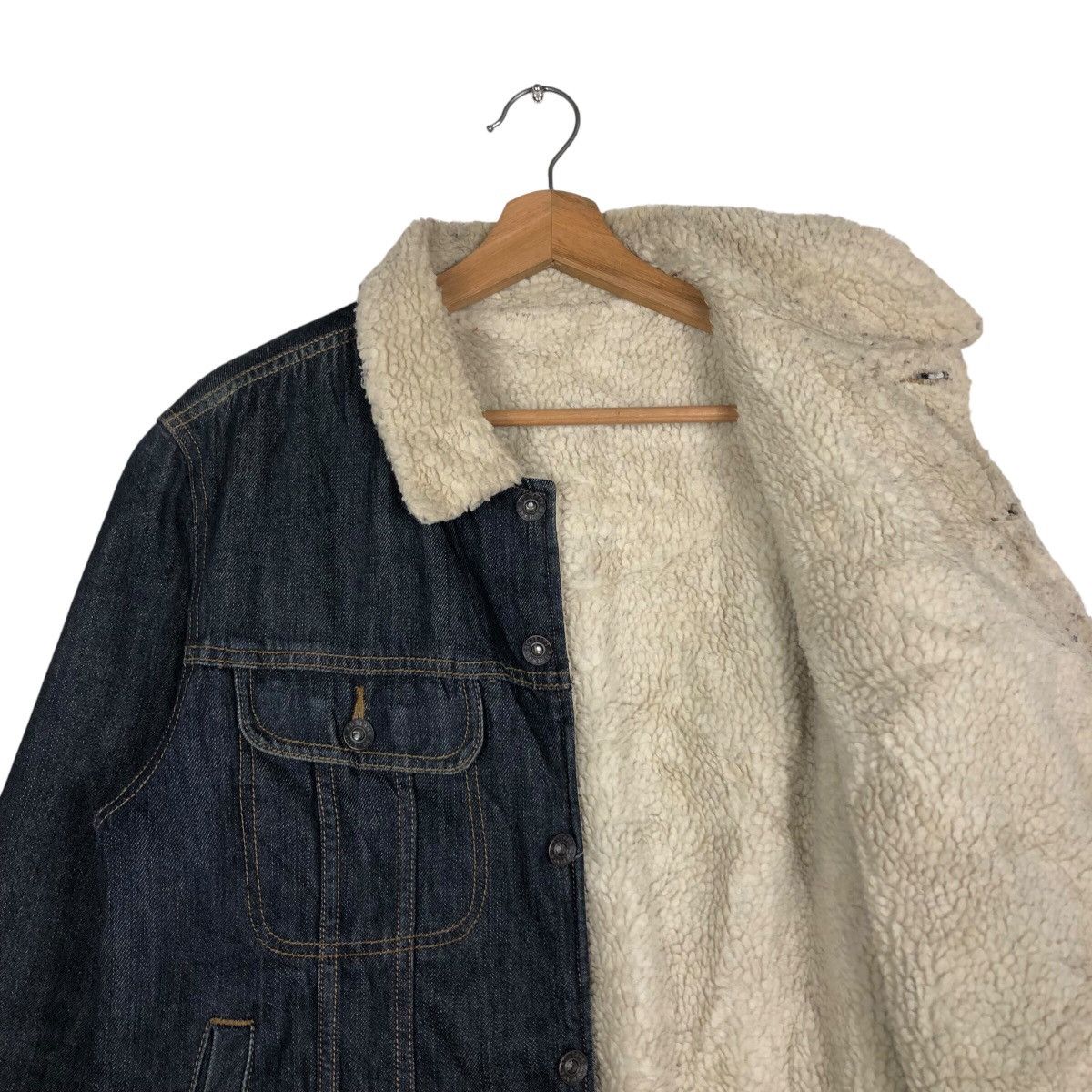 Japanese Brand 📌Vintage Trucker Denim Jacket Gu Japan Sherpa Shearling Size US M / EU 48-50 / 2 - 13 Thumbnail