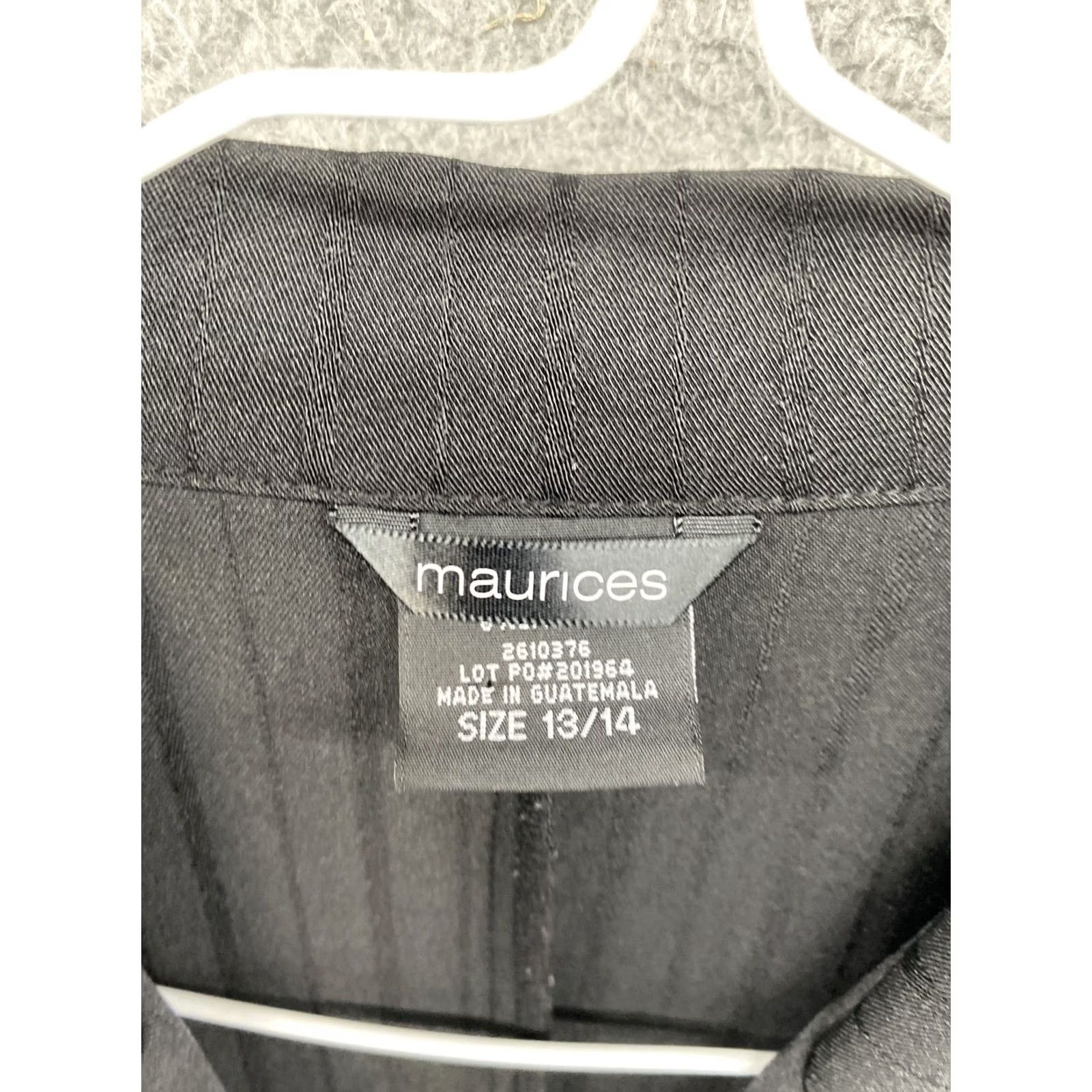 Vintage Maurices Blazer Shirt Women Black 14 2 Button Unlined Short Sleeve Casual Button Women's Blazer 14 Black Maurices Size XL / US 12-14 / IT 48-50 - 2 Thumbnail