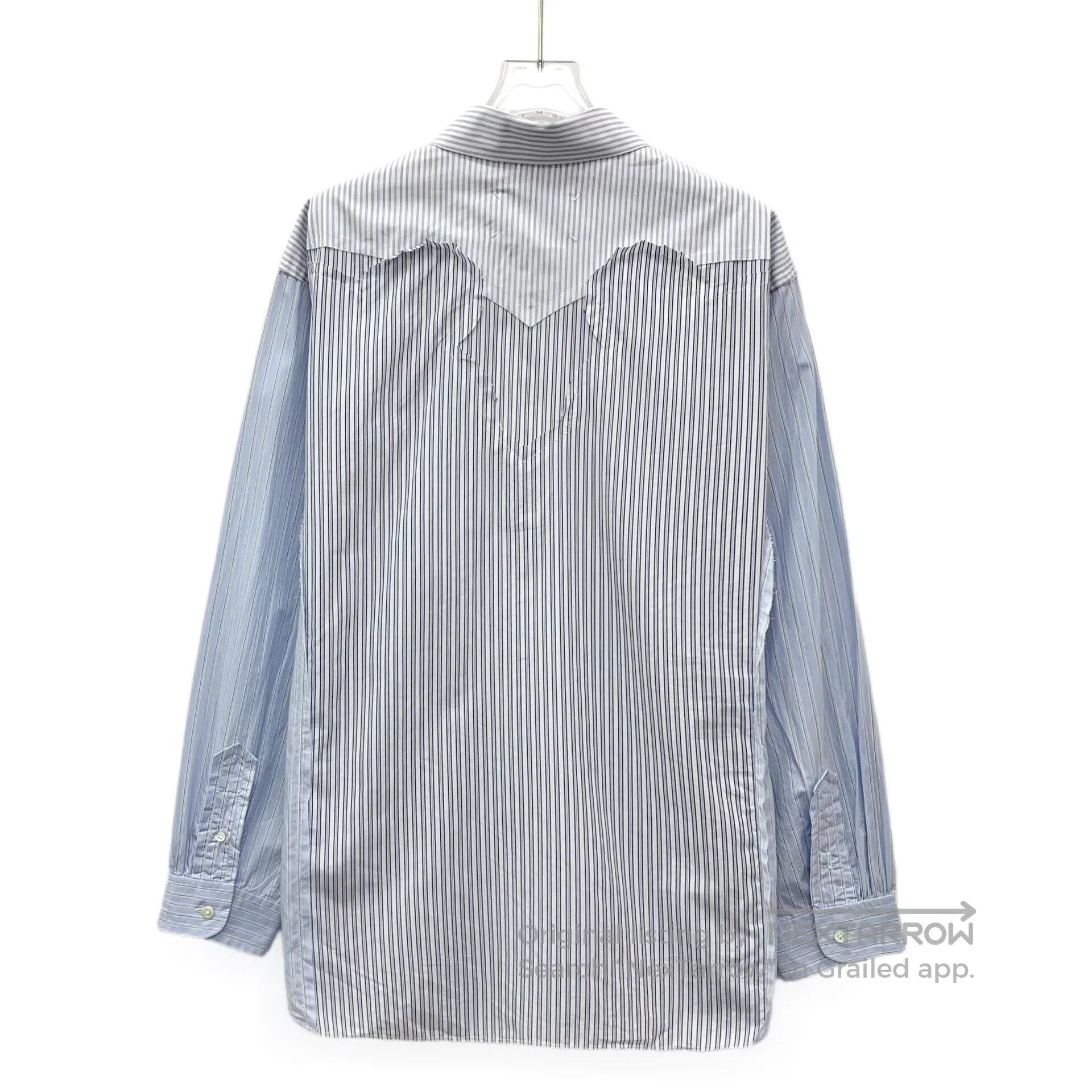 Maison Margiela Maison Margiela Light blue striped cotton lapel single-bre Size US S / EU 44-46 / 1 - 2 Thumbnail