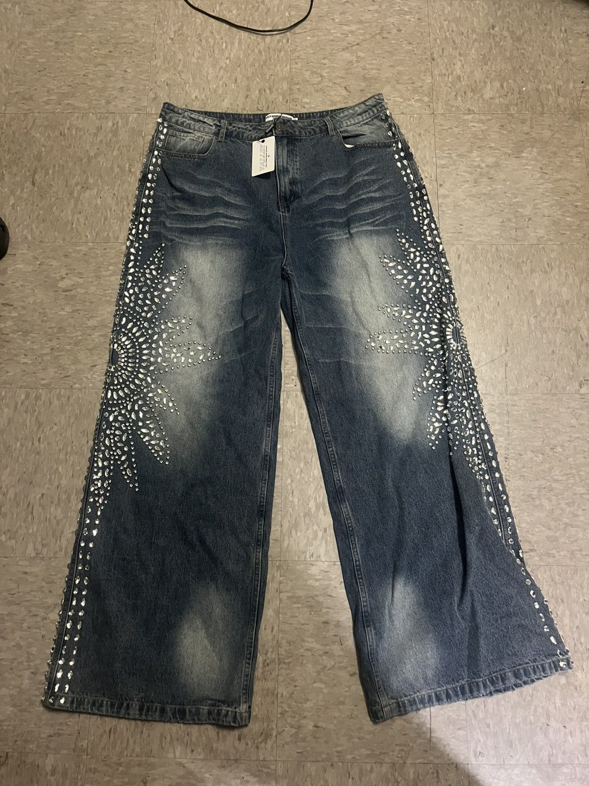 Vale Vale Rhinestone baggy Denim Size US 34 / EU 50 - 1 Thumbnail