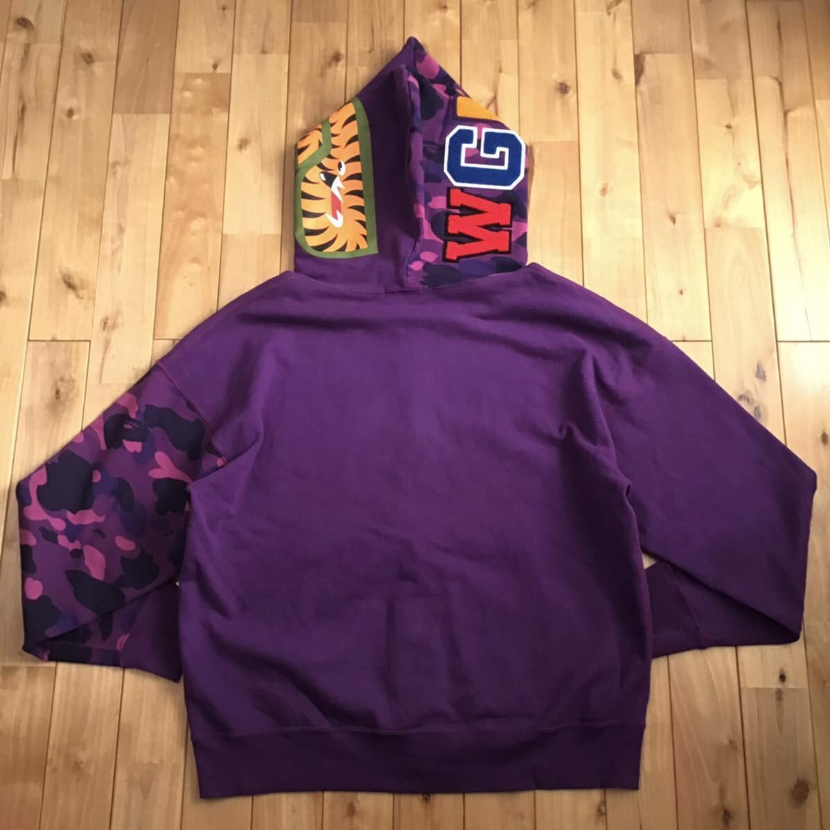 Bape BAPE Giant shark full zip hoodie purple camo a bathing ape Size US XL / EU 56 / 4 - 3 Thumbnail
