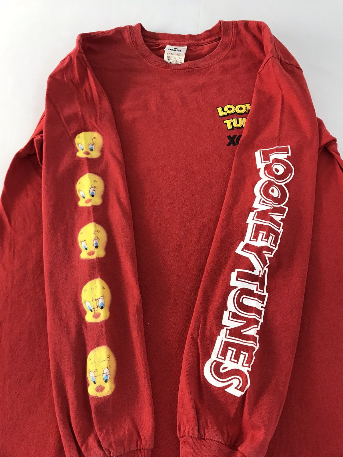 Japanese Brand X-Girl X Looney Tunes Tweety Spell Out Side Tape Sleeve Tee Size US M / EU 48-50 / 2 - 5 Thumbnail