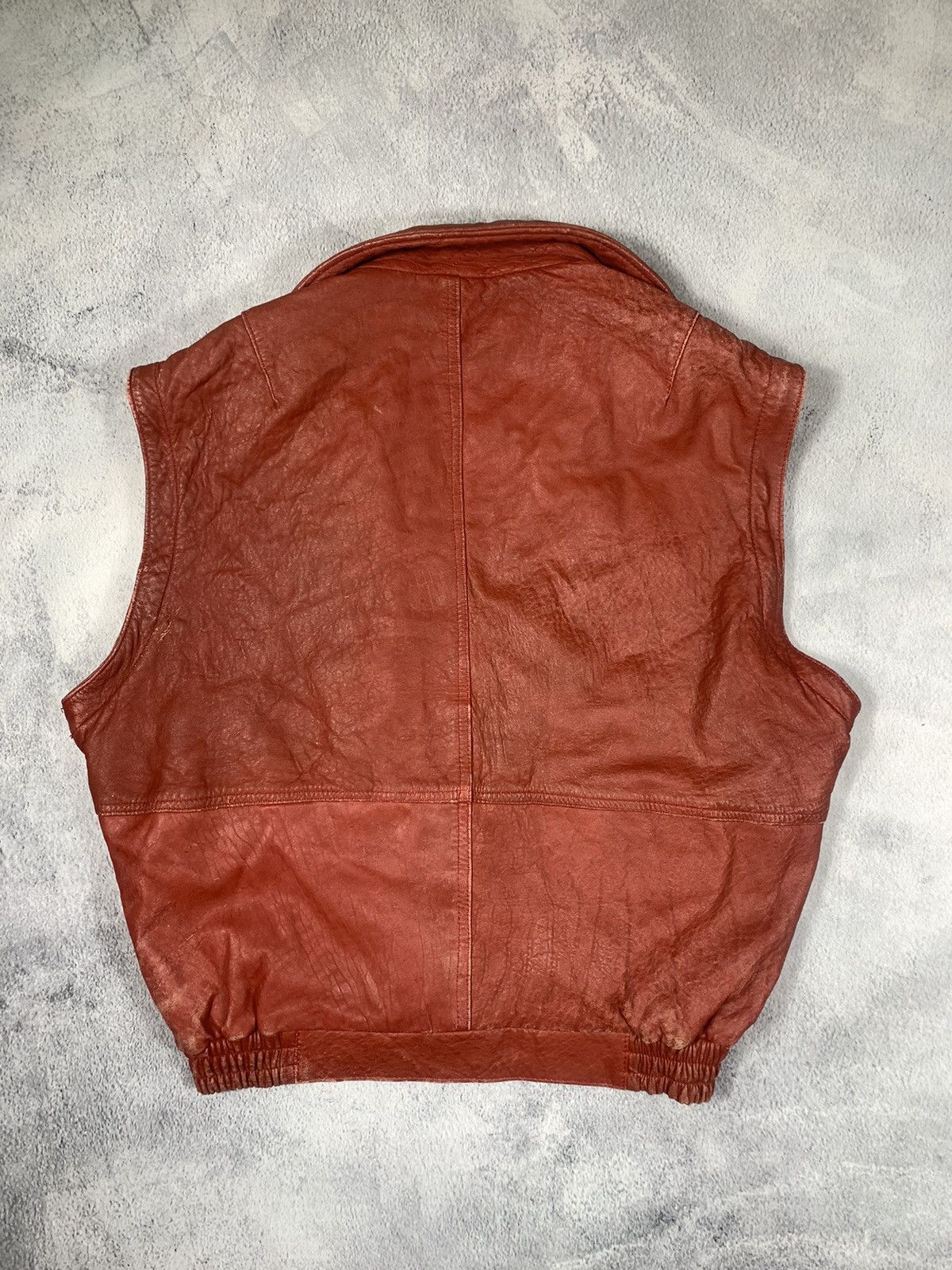 Leather × Vintage Vintage 90s leather vest retro biker style streetwear size Size US L / EU 52-54 / 3 - 7 Thumbnail