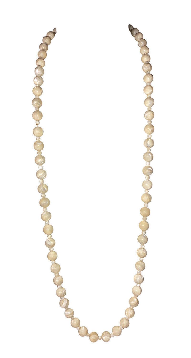 Designer Mother of Pearl Shell Hand Cut Bead Necklace Size ONE SIZE - 1 Thumbnail