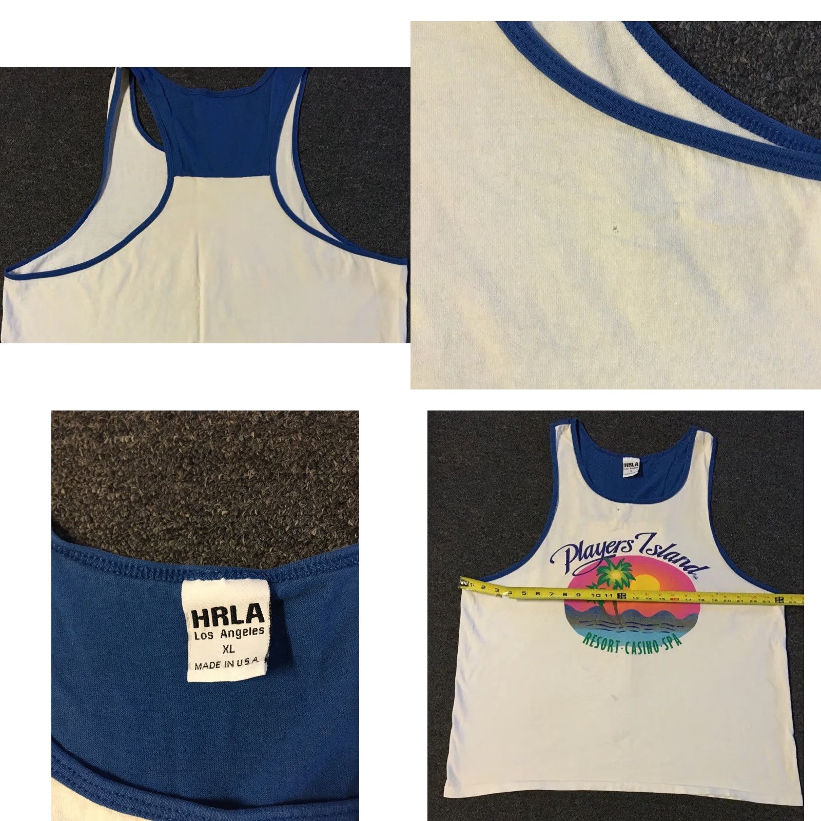 Vintage VINTAGE 90s Players Island Faded Tank Top XL White USA Surf Beach Sunset Grunge Funny 80s Size US XL / EU 56 / 4 - 8 Thumbnail