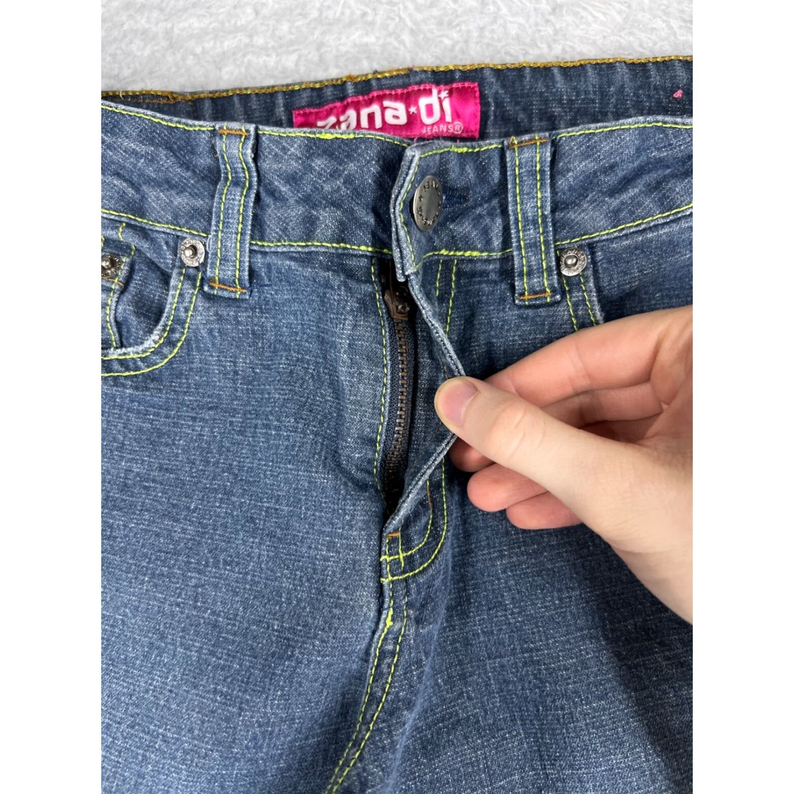 Denime Zana Di Jeans Womens 3 Blue Denim Medium Wash Crop Straight Stretch Size 26" / US 2 / IT 38 - 3 Thumbnail