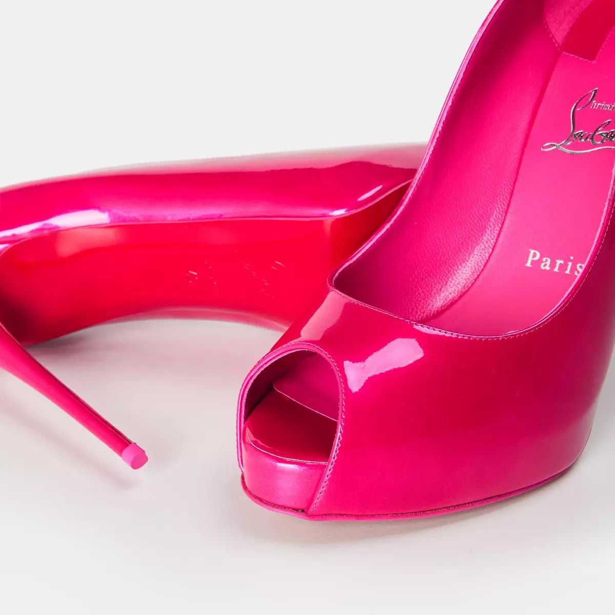 Christian Louboutin os11x0126 Hot Chick Alta 120MM Patent Leather Pumps in Pink Size US 8 / IT 38 - 2 Thumbnail