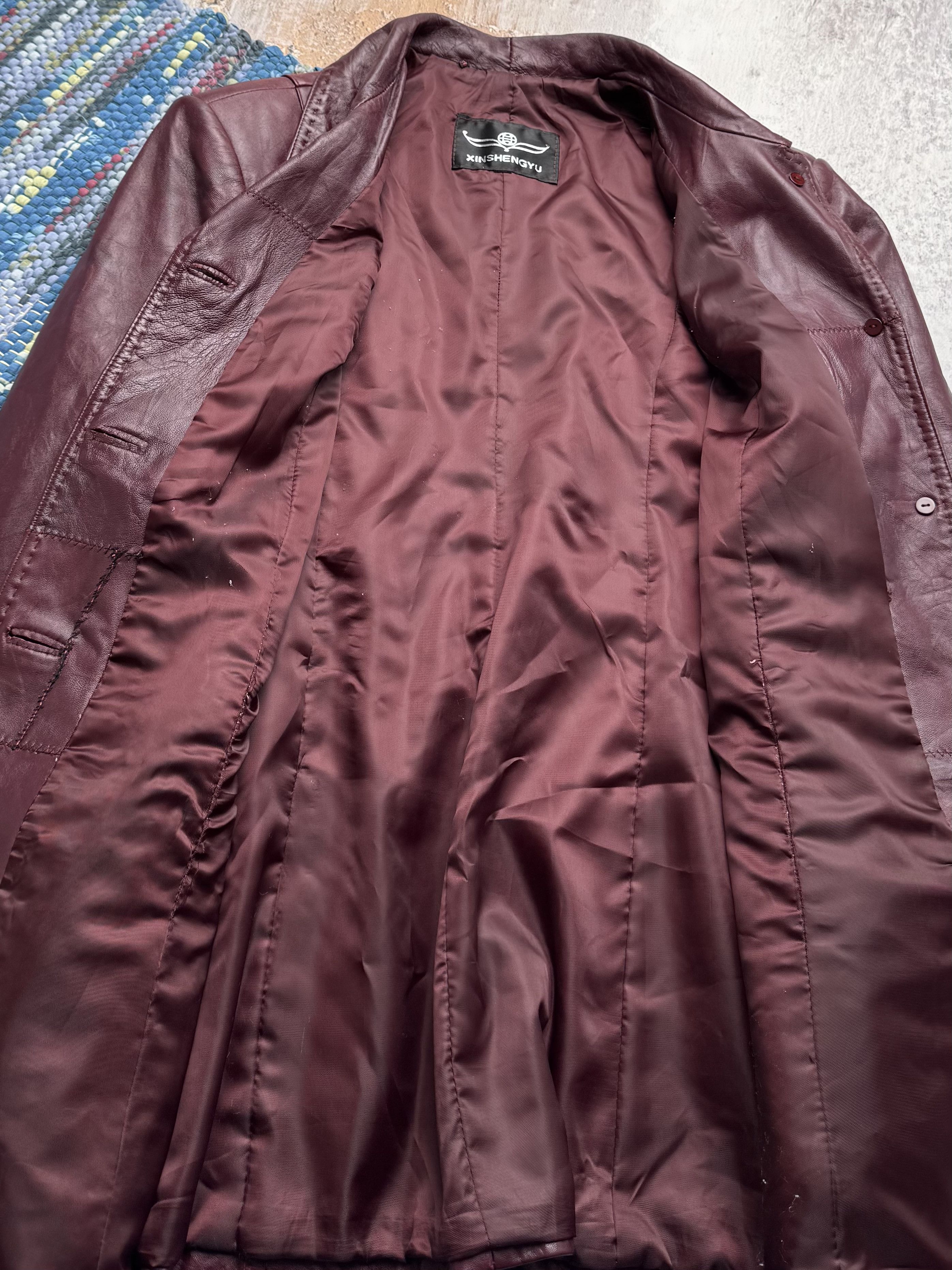 Vintage Vintage Genuine Leather Button Front Casual Mid Length Coat Size L / US 10 / IT 46 - 6 Thumbnail