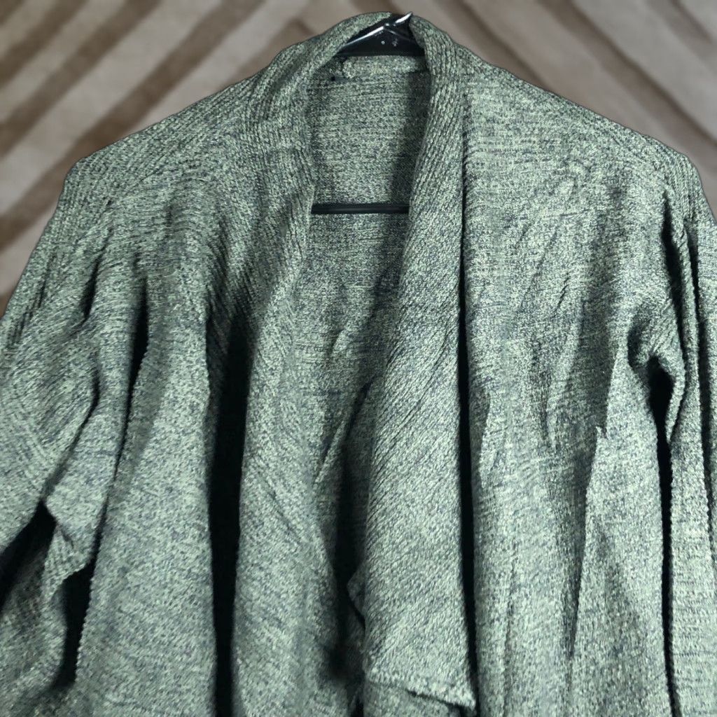 Express Express Womens Cardigan Knit Open Front Cotton Long Sleeve Green S Small Cardigan Womens Mens? Size S / US 4 / IT 40 - 1 Thumbnail