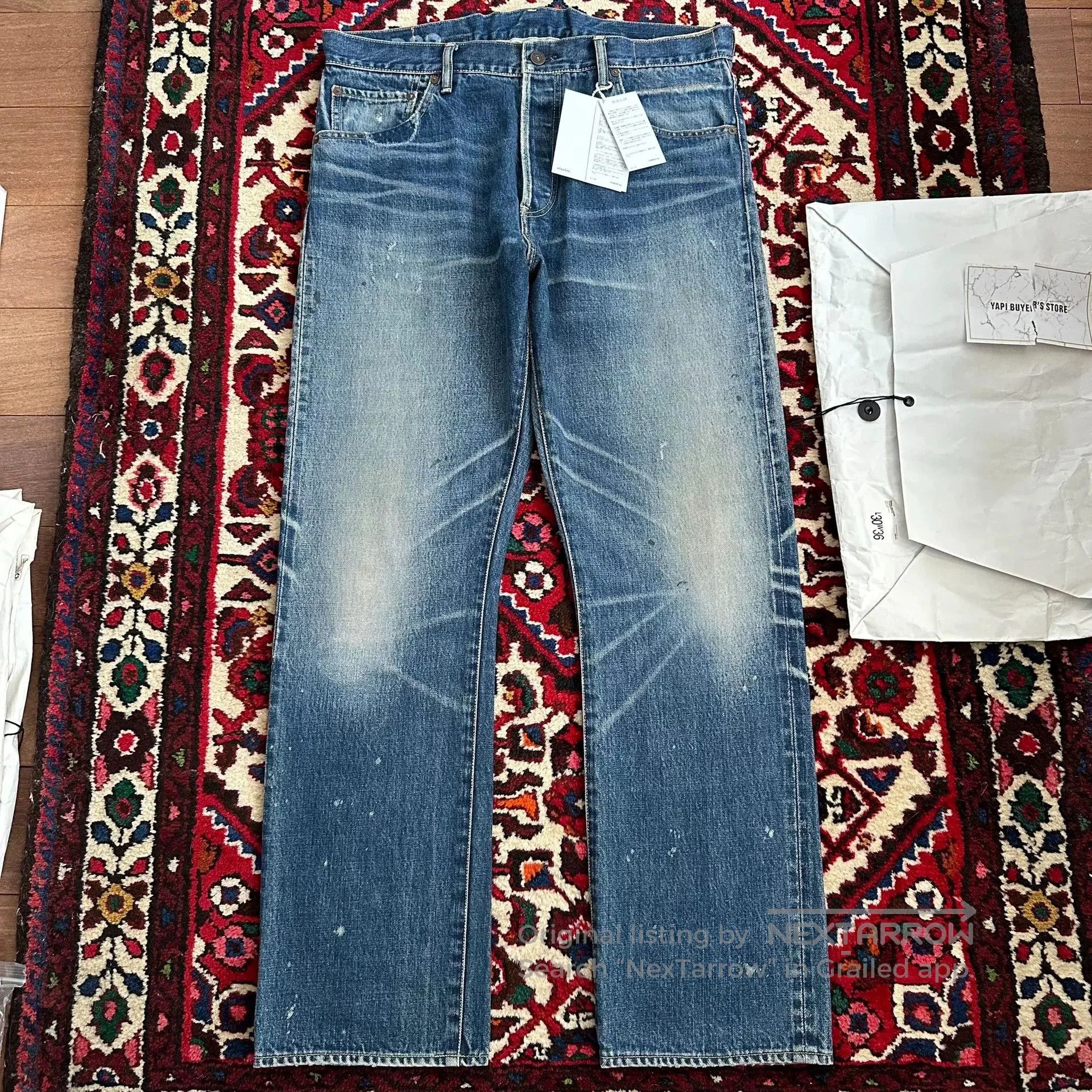visvim blue washed denim pants size 36.