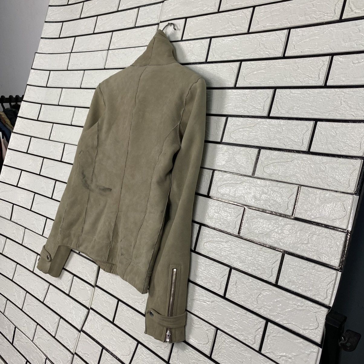 Issey Miyake 📌Cropped Biker Leather Jacket 7 Mamkind Double Collar Size US XS / EU 42 / 0 - 11 Thumbnail
