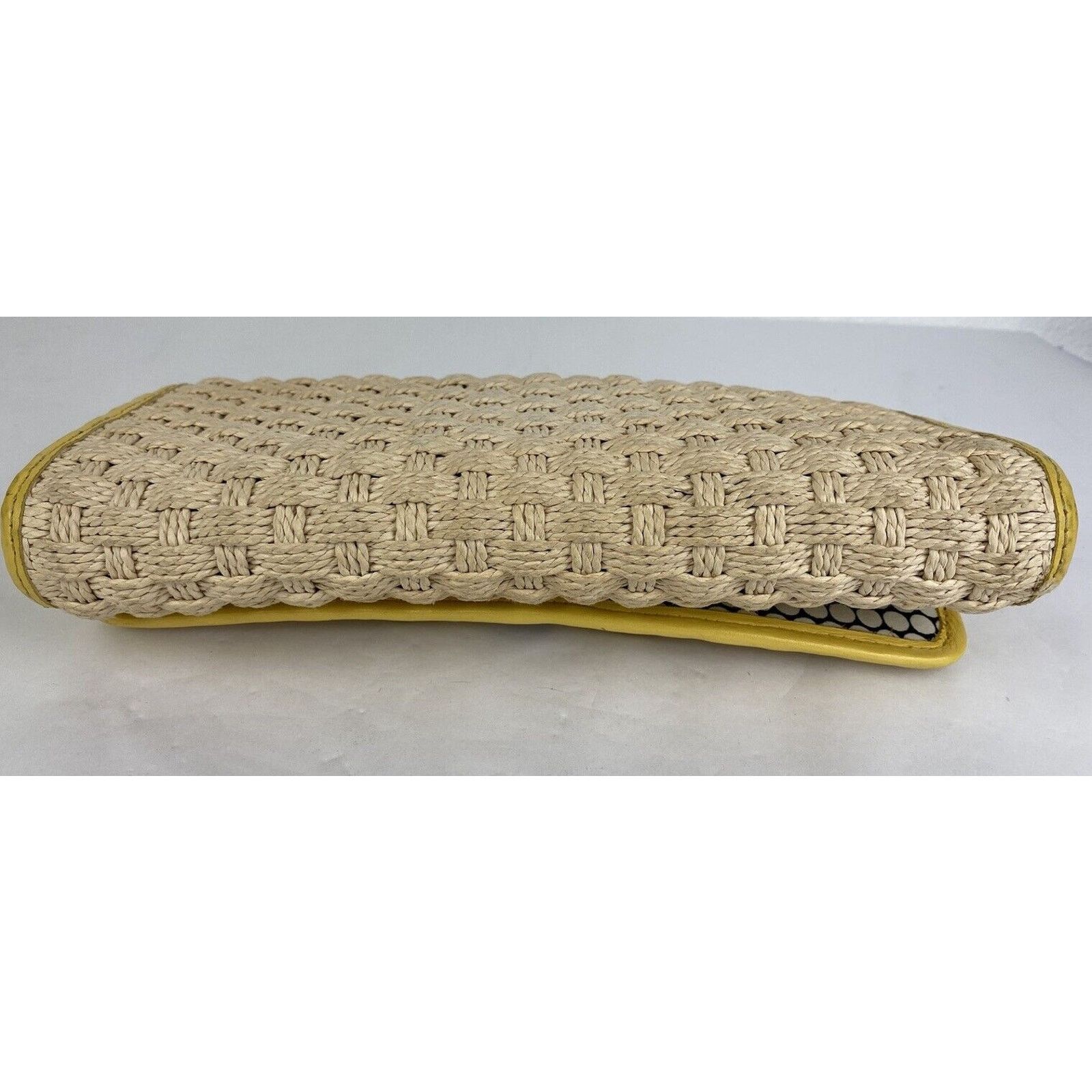 Brighton VTG BRIGHTON Straw Bag Yellow Leather Lined Purse Raffia Size ONE SIZE - 10 Thumbnail